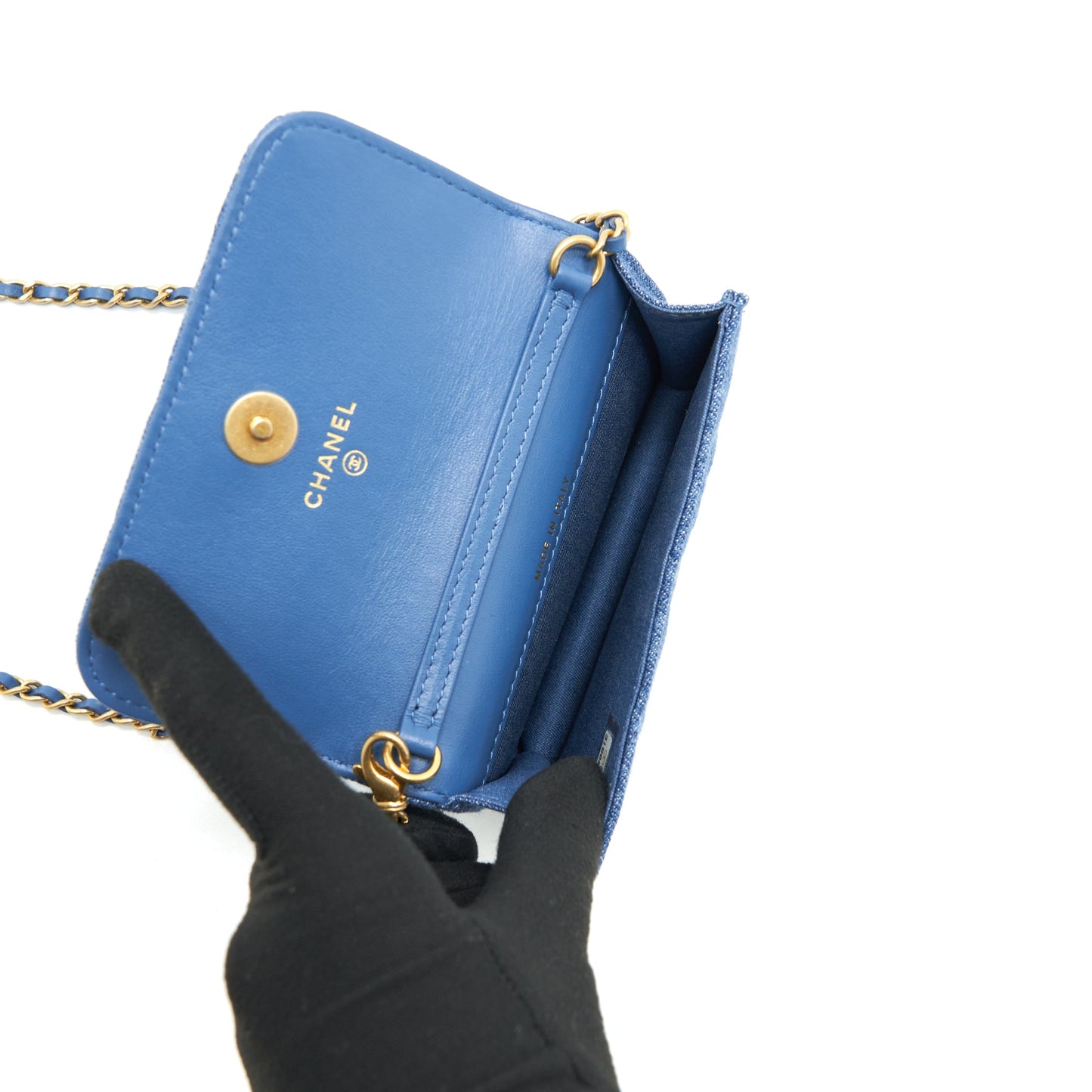 Chanel Pearl Crush Denim mini flap Belt bag