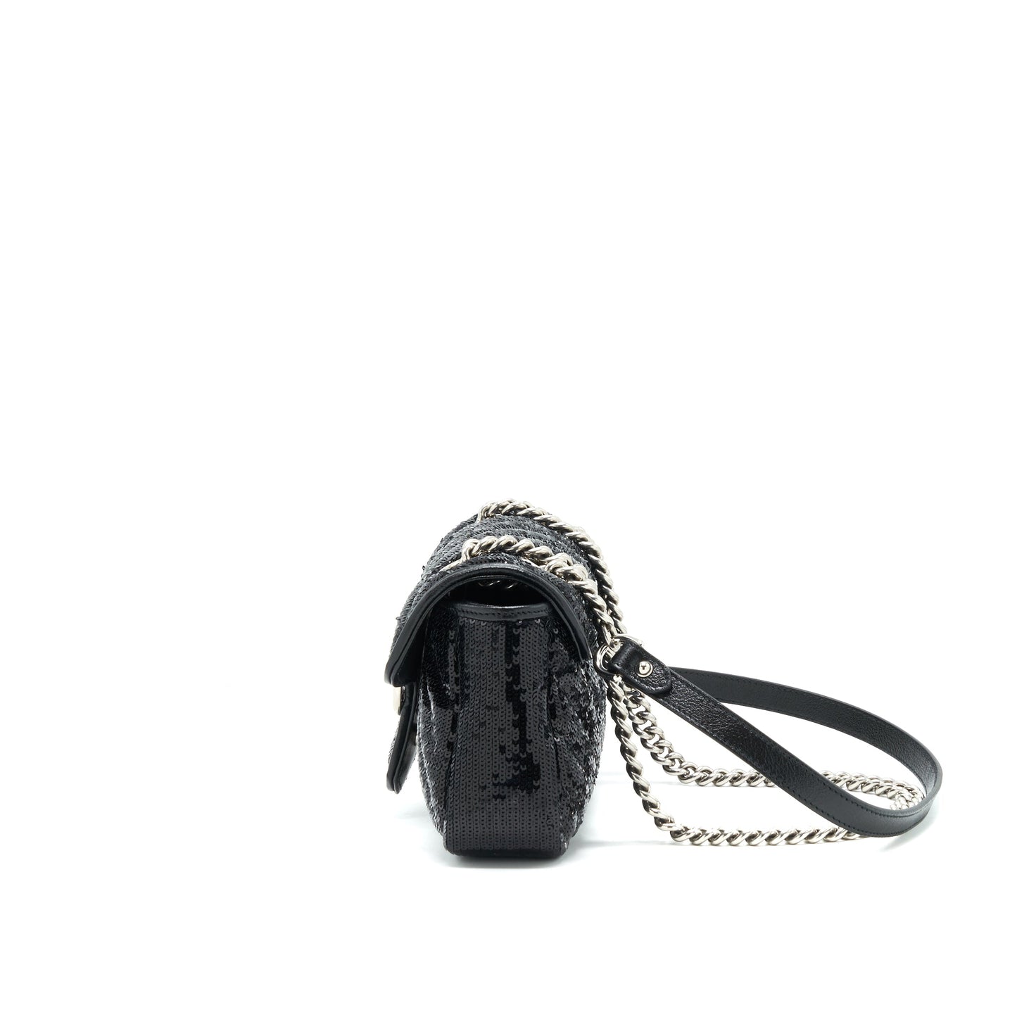 Gucci Marmont Mini Sequin Shoulder Bag Black