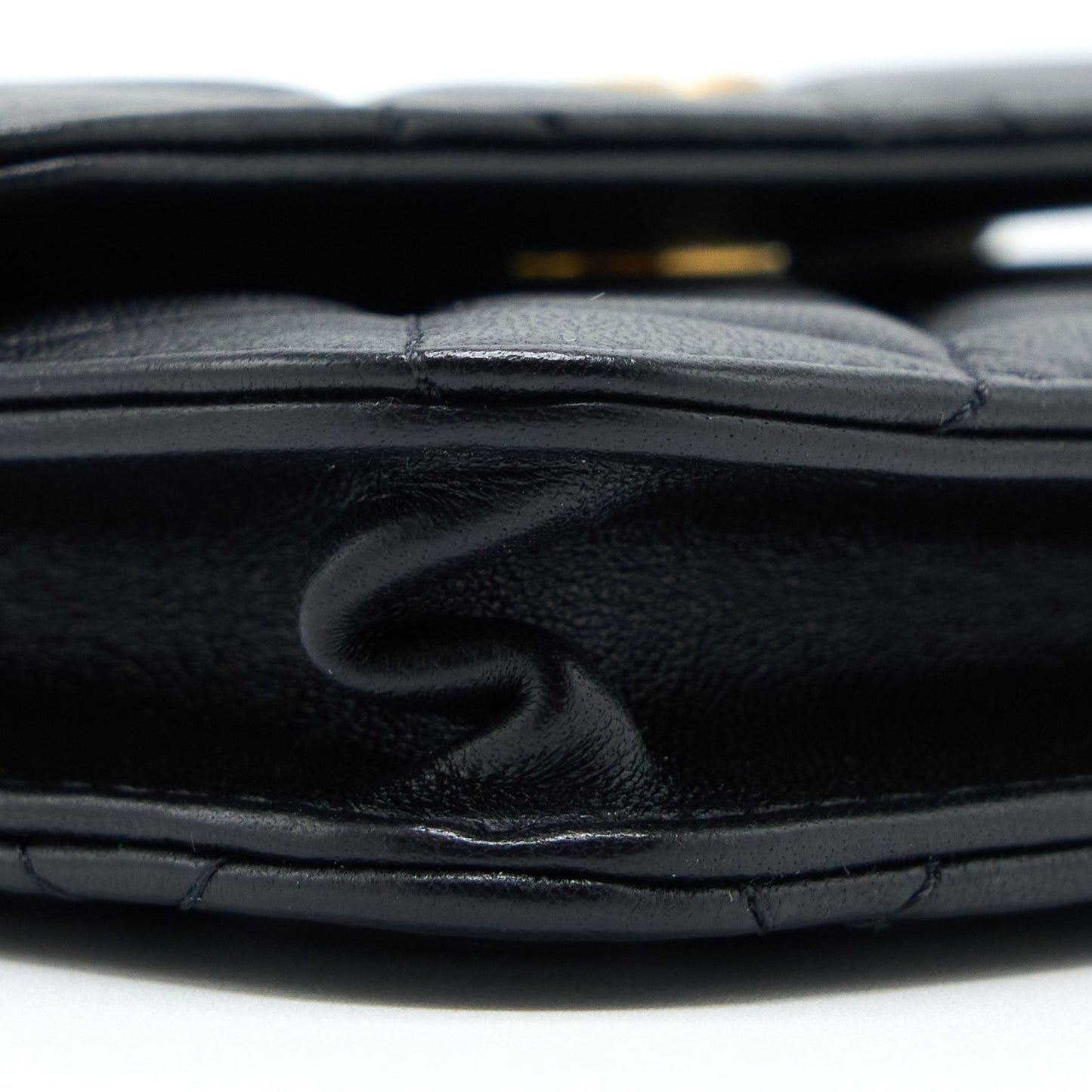 Chanel Pearl Crush Mini Flap Belt Bag Lambskin Black Brushed