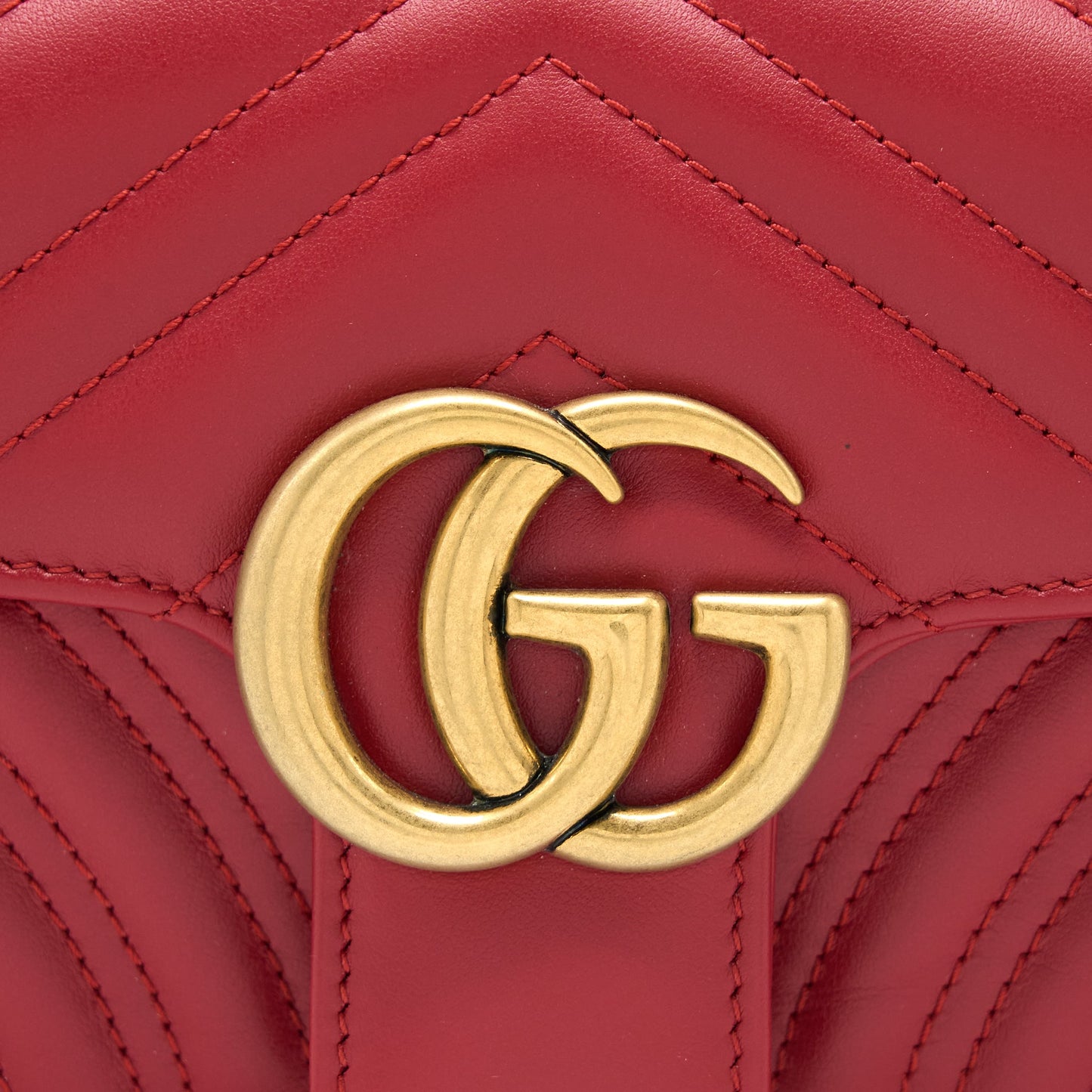 Gucci Mini GG Marmont Bag Calfskin Red Brushed