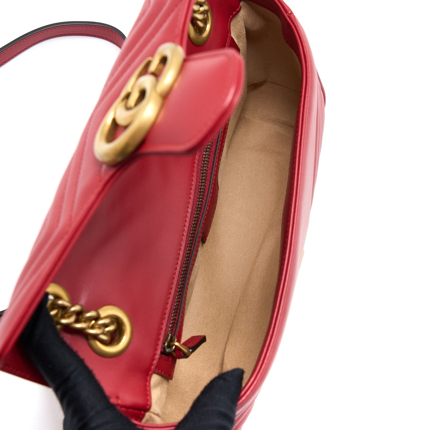 Gucci Small GG Marmont Bag Calfskin Red Brushed
