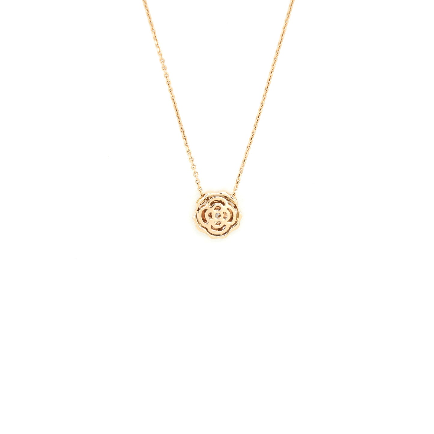 Chanel Extrait De Camellia Necklace 18k Pink gold with a Dimond