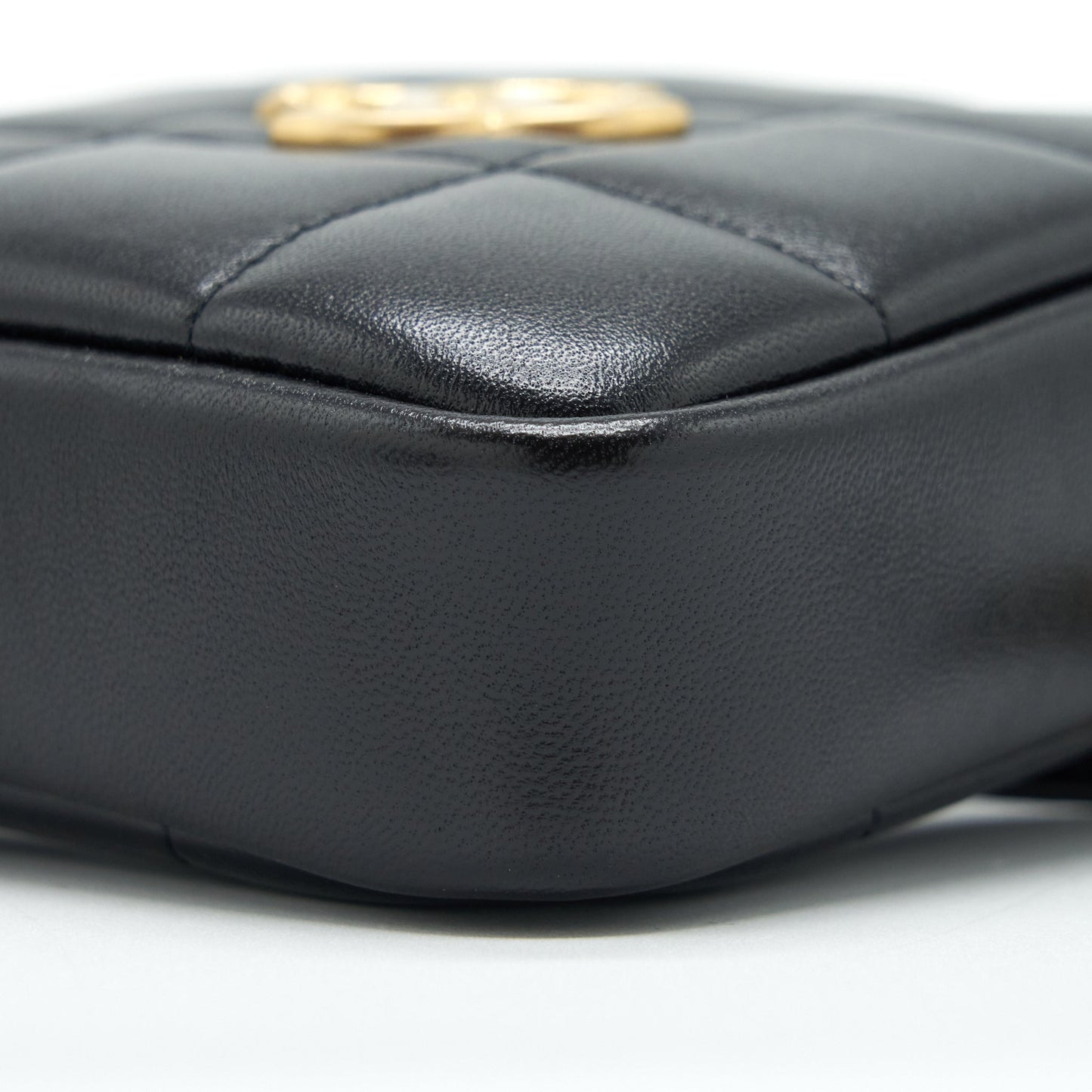 Chanel quilted belt bag lambskin black with