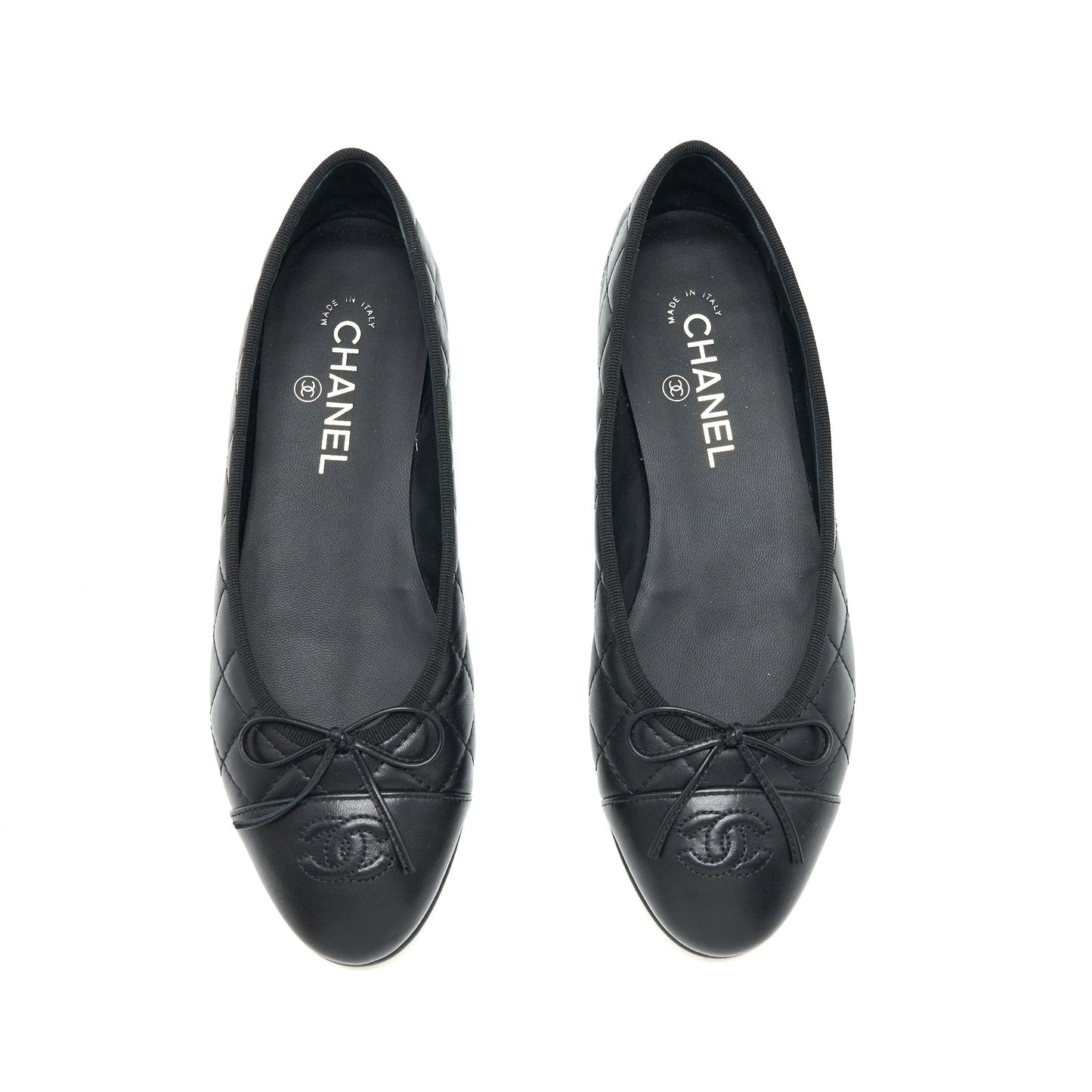Chanel Size 39 ballerina Flat Shoes Black