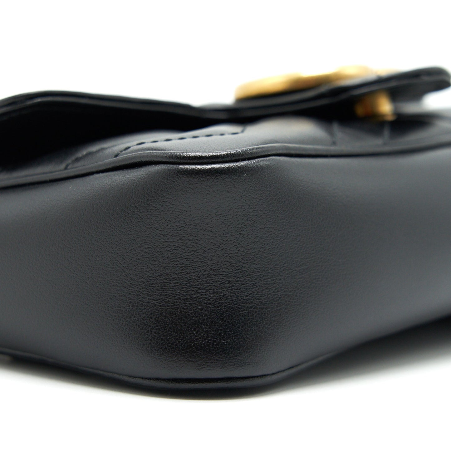 GUCCI GG MARMONT SUPER MINI LEATHER BAG IN BLACK