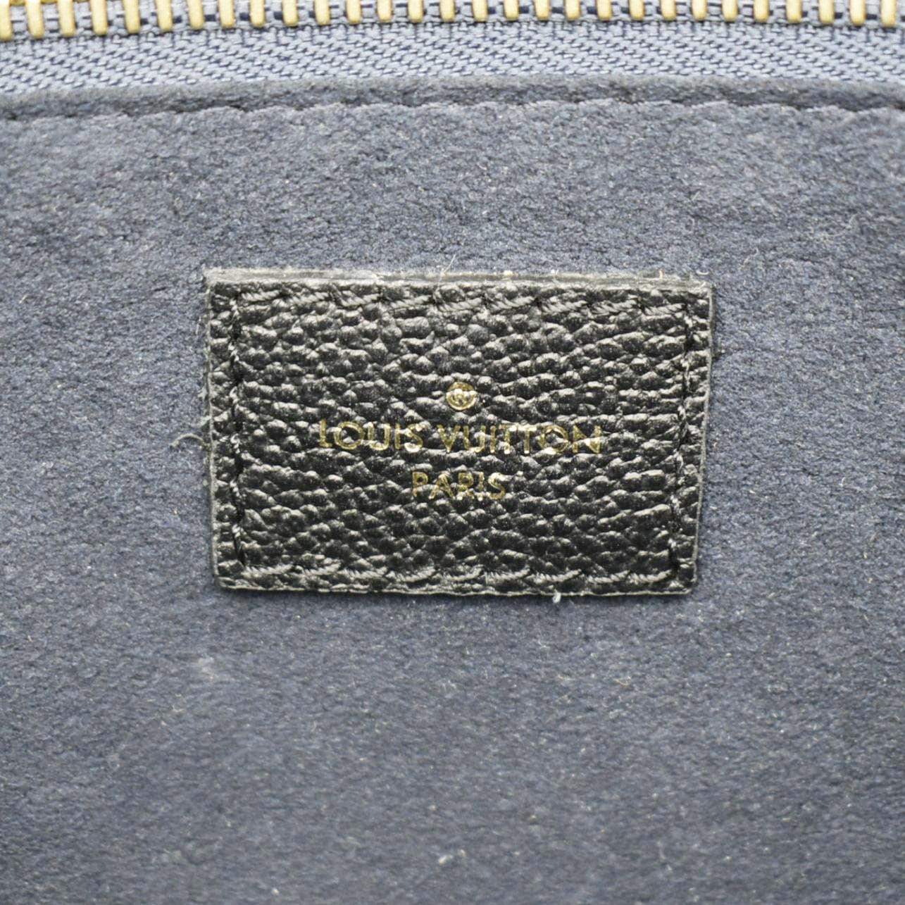 LOUIS VUITTON Neverfull MM Empreinte Leather Tote Shoulder Bag Black
