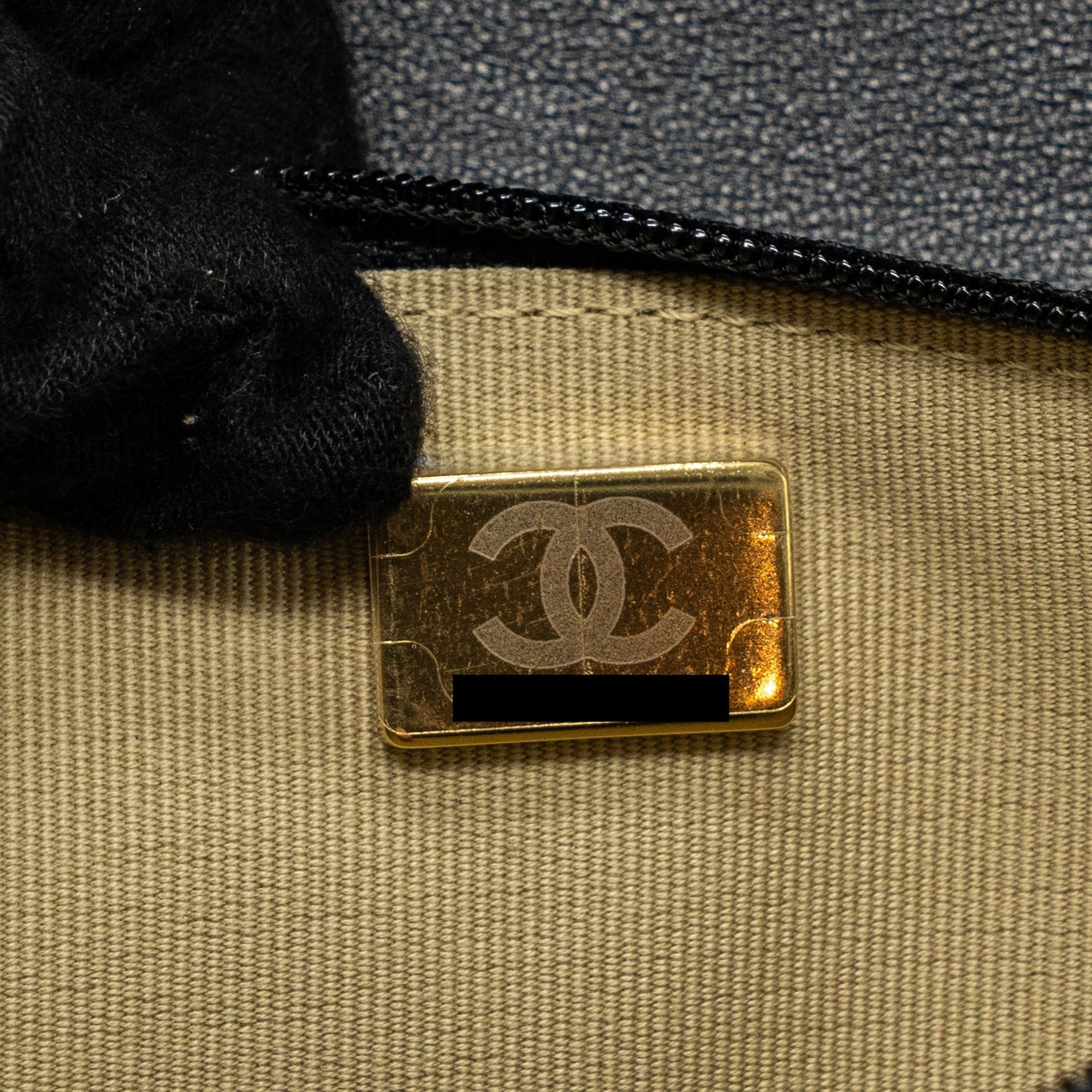 Chanel pearl crush wallet on chain lambskin BLACK (microchip)