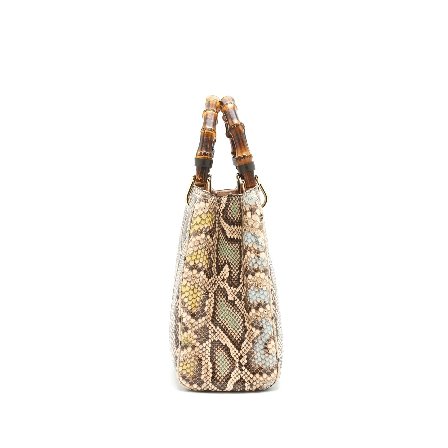 Gucci Python Leather Bamboo Handle Diana Tote Bag
