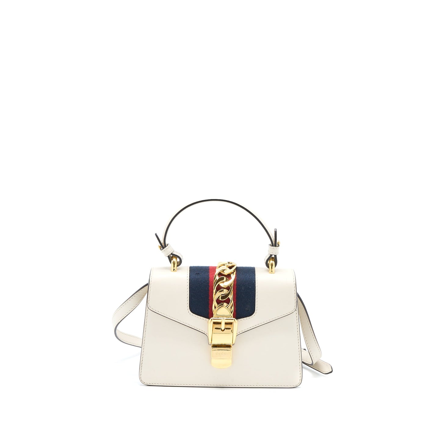 Gucci Mini Top Handle Sylvie Bag Calfskin White