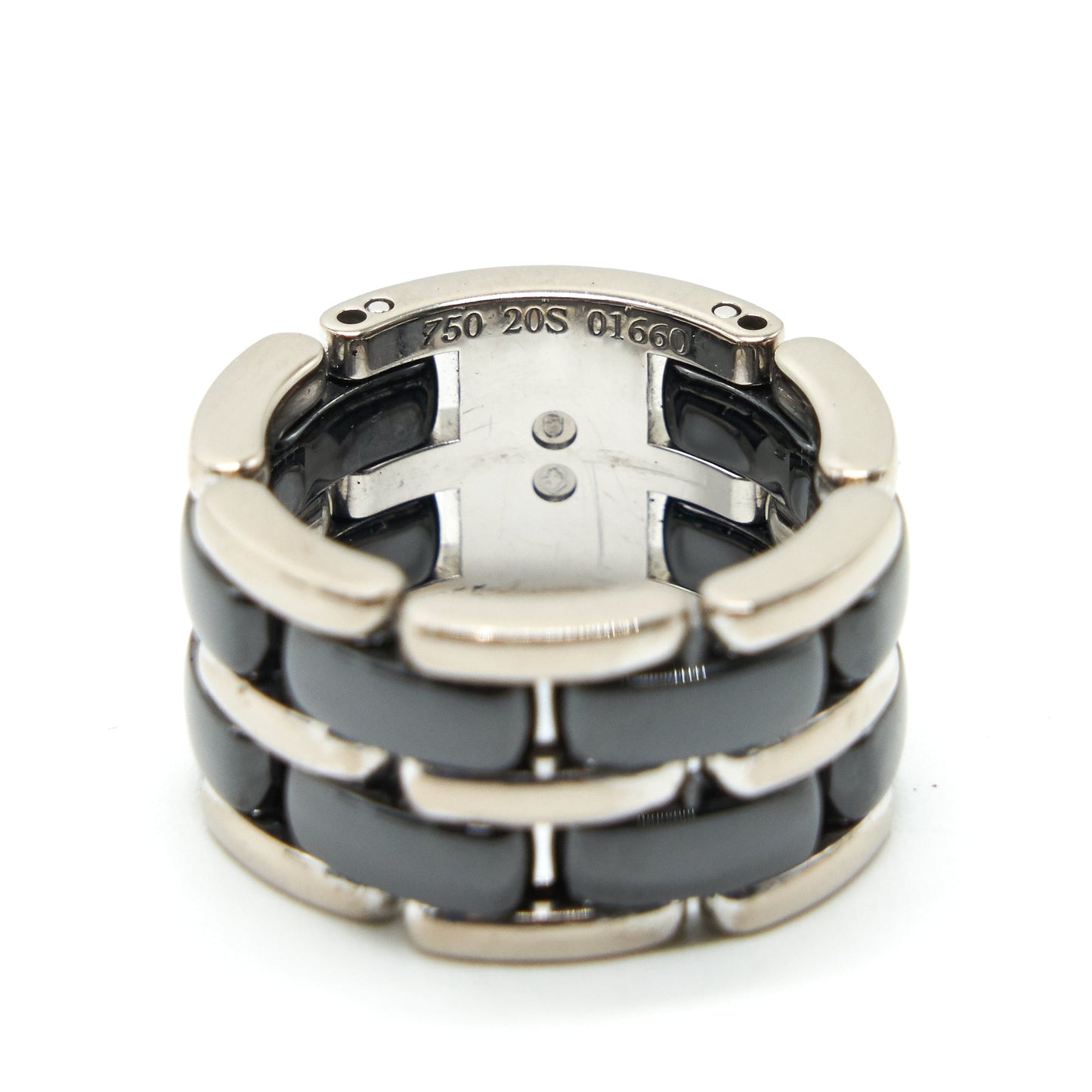 Chanel Ultra Ring Large version 18k white Gold, Black Ceramic size55