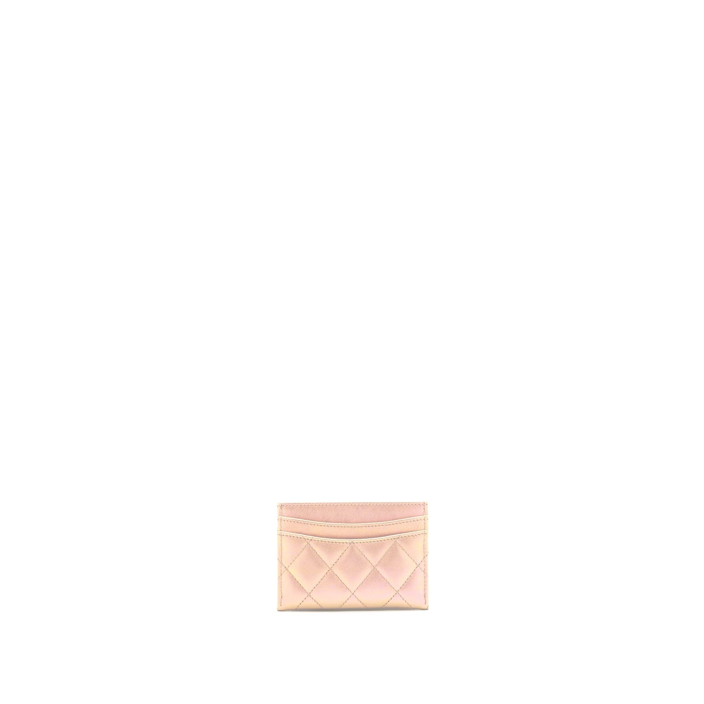Chanel 21K Iridescent Pink Flat Card Holder