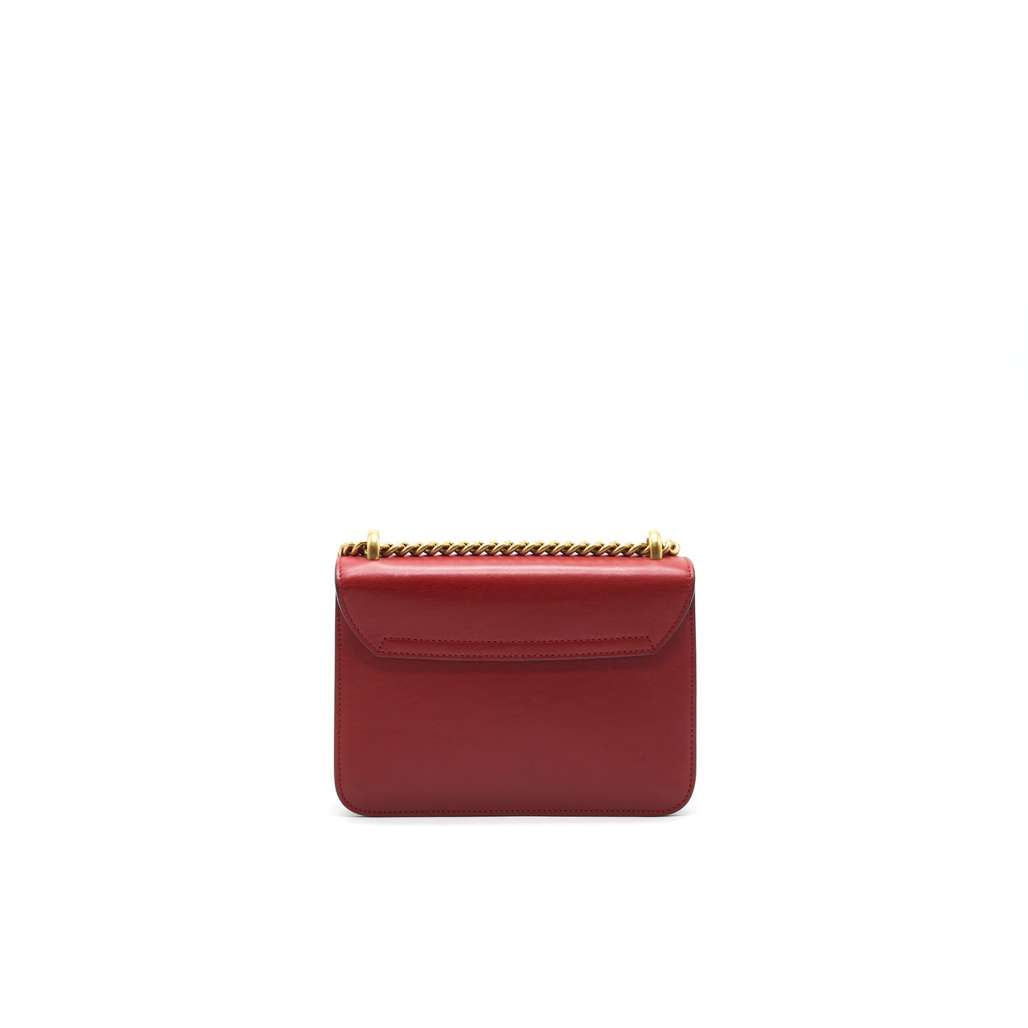Gucci Bow and Pearl Leather Chain Shoulder Bag Red