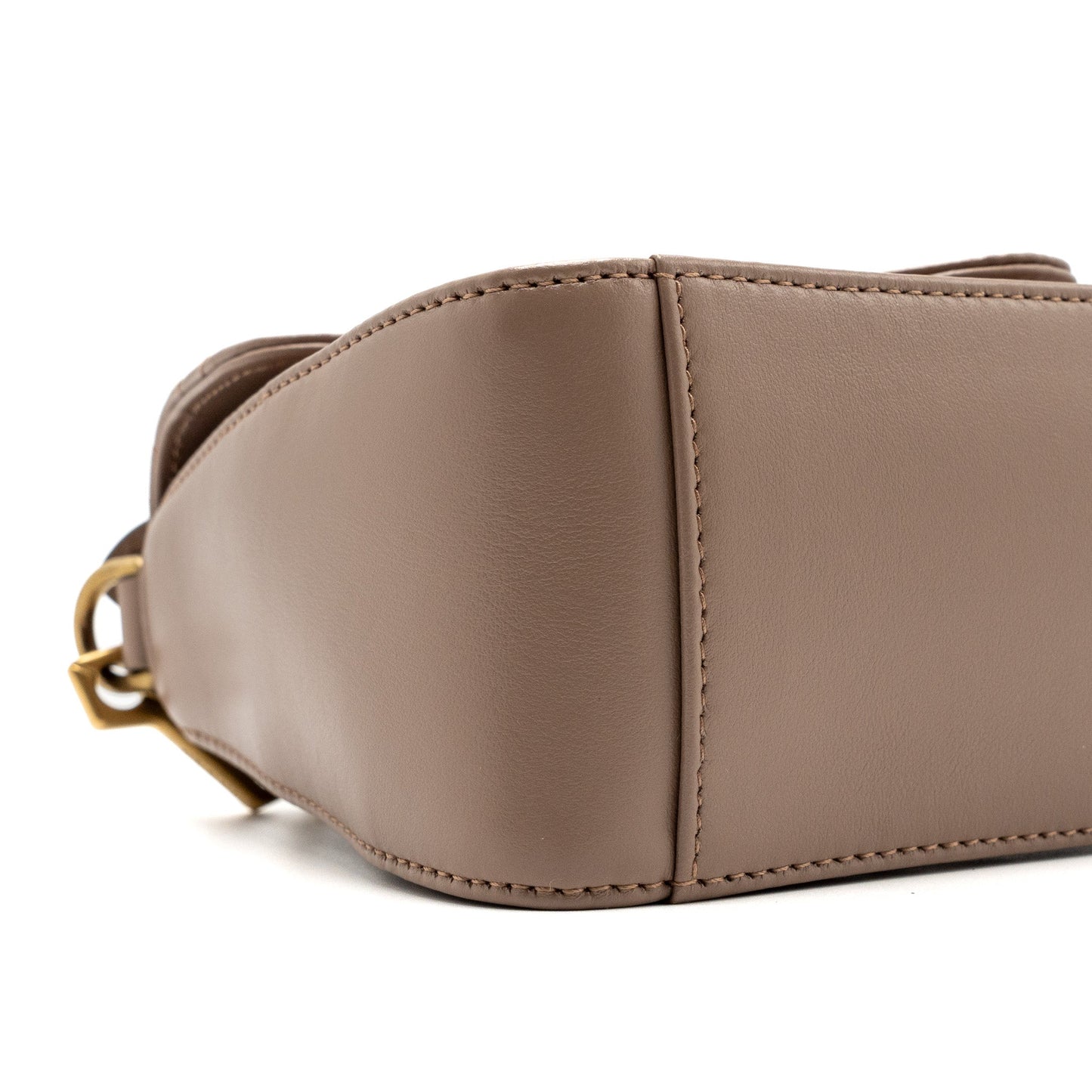 Gucci GG Marmont Mini Top Handle Bag Leather Dark Beige