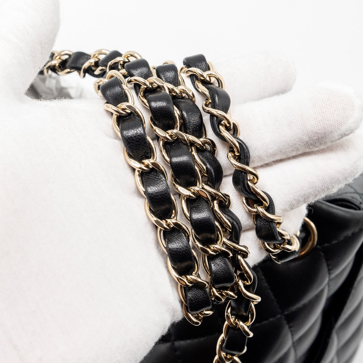Chanel mini square flap bag lambskin black L (microchip)