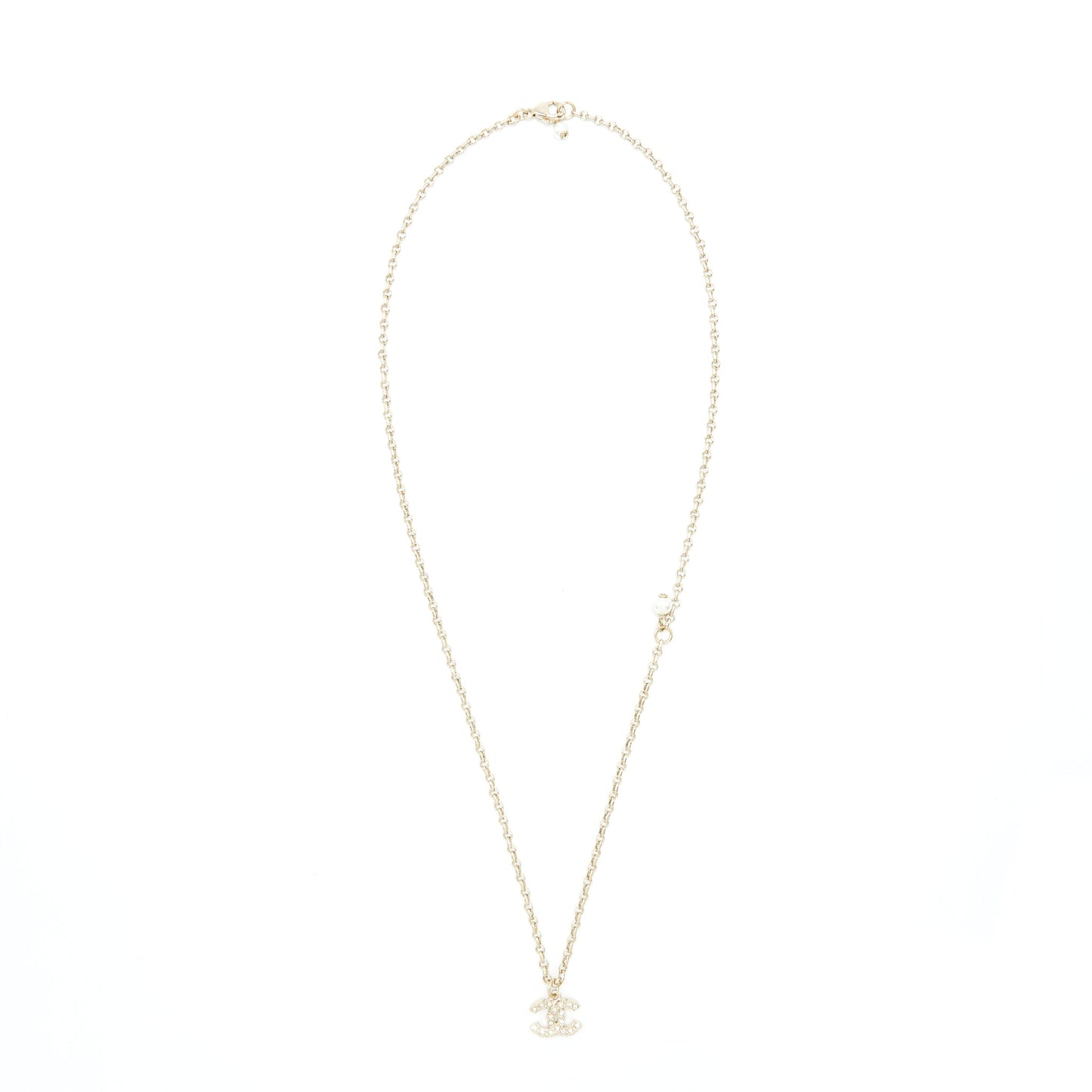 Chanel mini CC logo necklace with crystal L