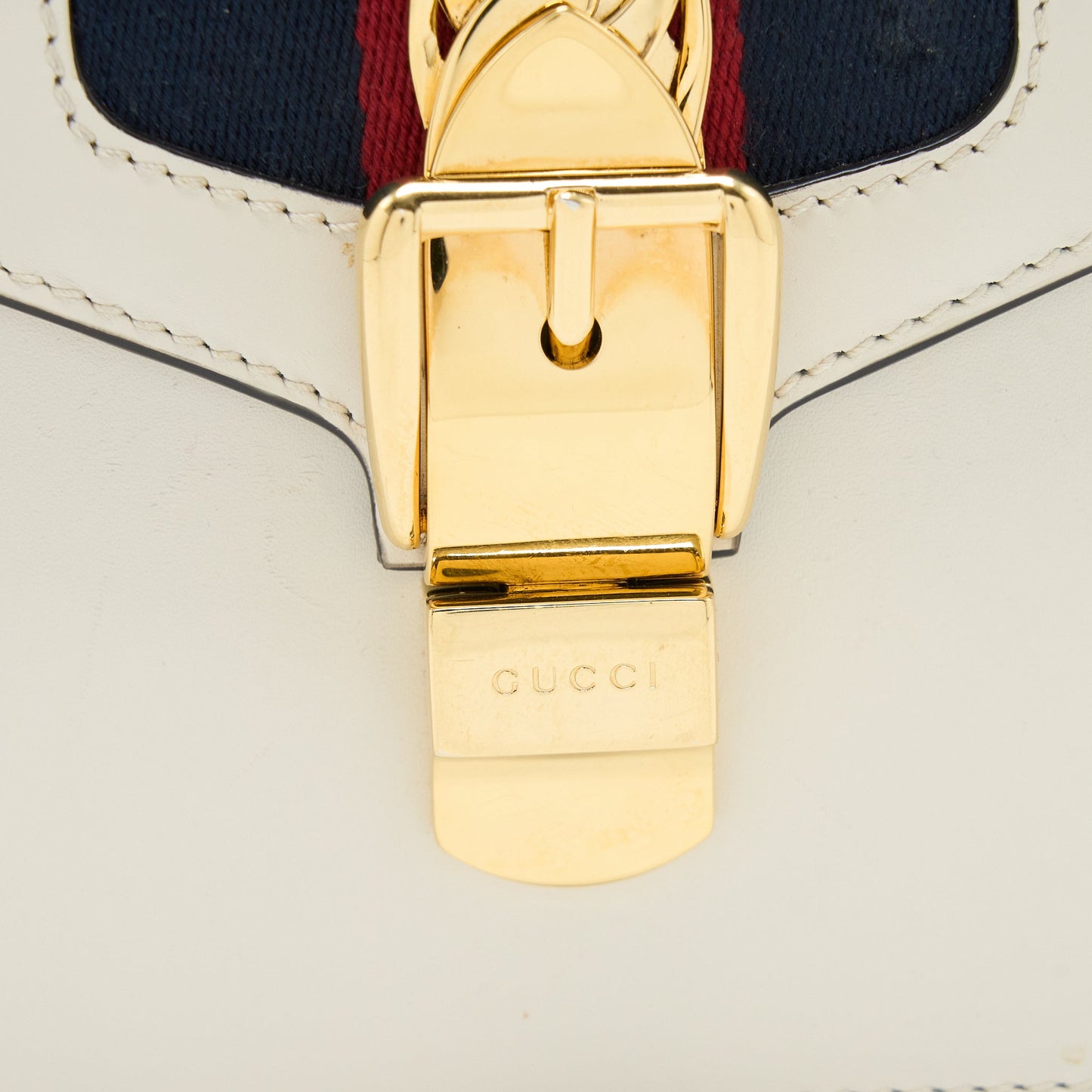 Gucci Mini Top Handle Sylvie Bag Calfskin White