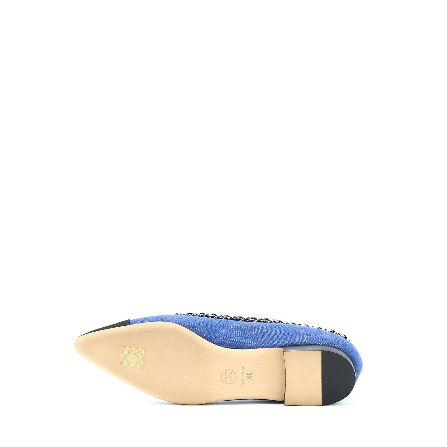 Chanel Size 39 Flat Shoes Denim Blue/Black