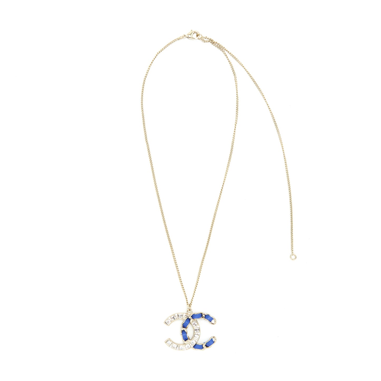 Chanel Necklace Blue & Crystal L