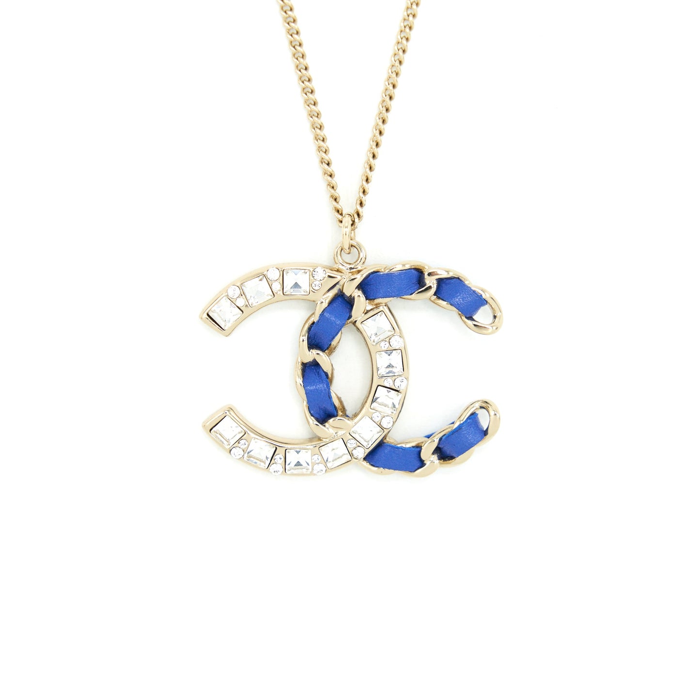 Chanel Necklace Blue & Crystal L