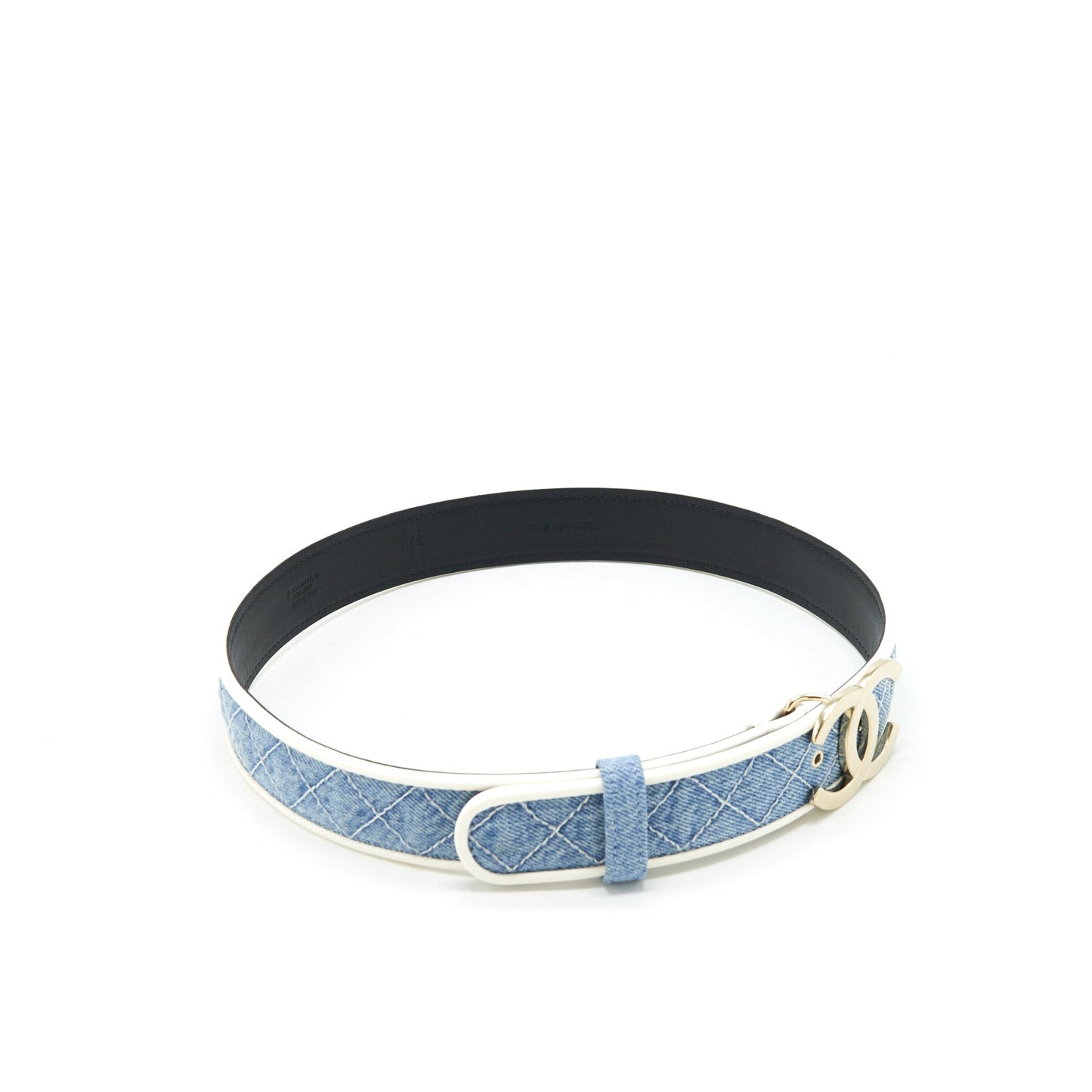 Chanel Size 70 CC logo Denim Belt