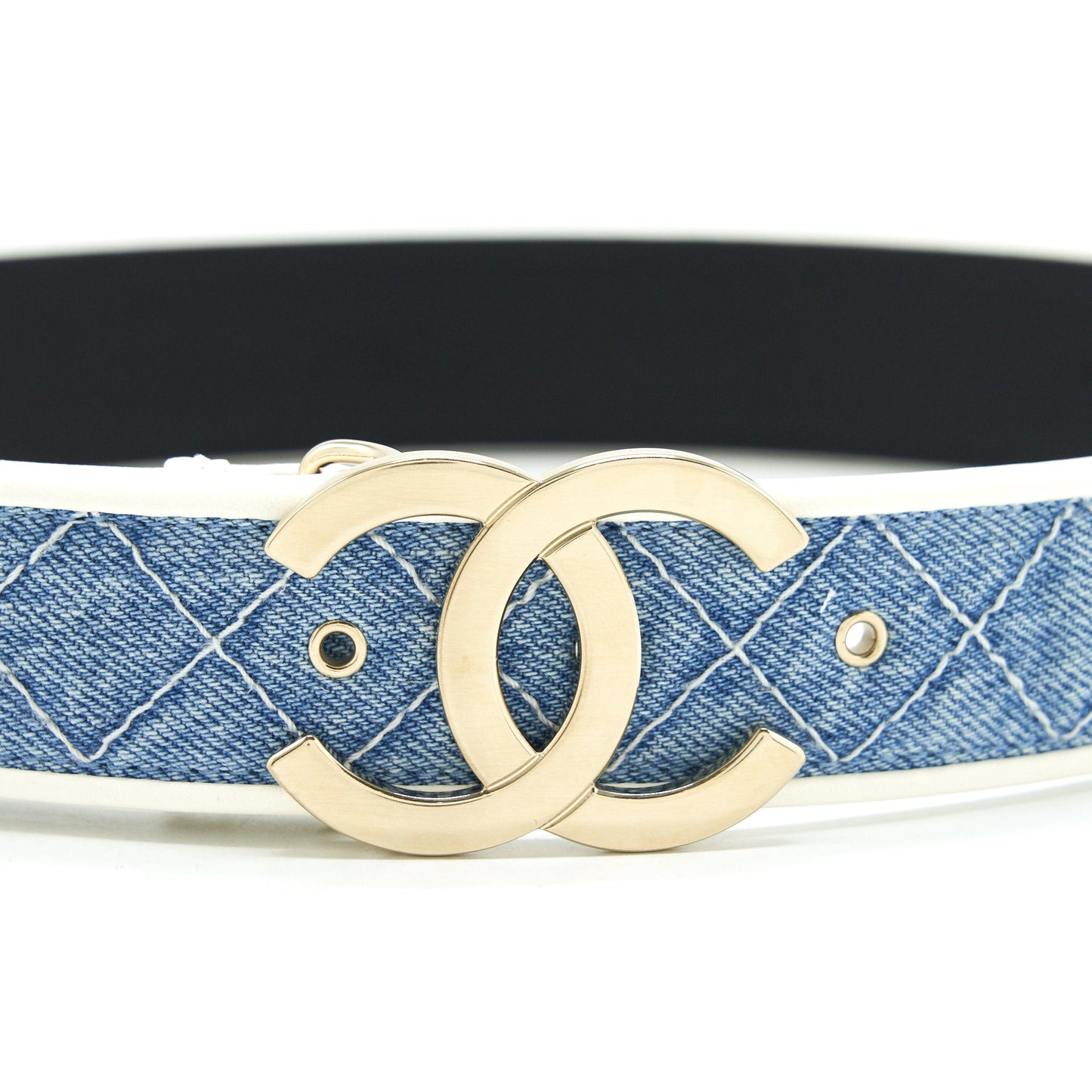 Chanel Size 70 CC logo Denim Belt