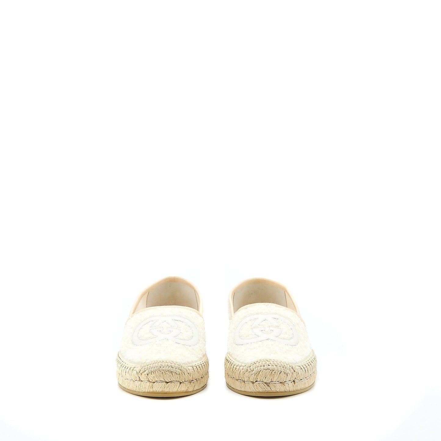 Gucci Size 37.5 Espadrilles Cotton / Tweed White