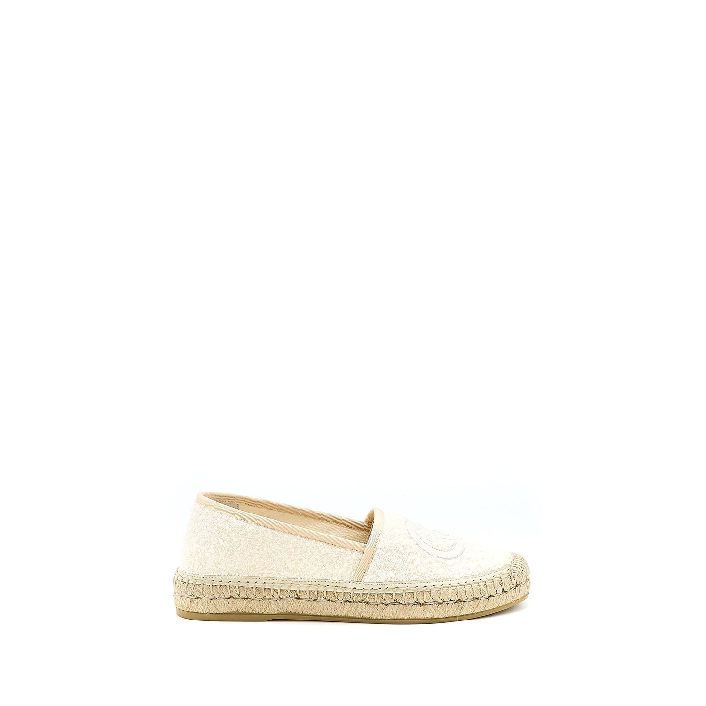 Gucci Size 37.5 Espadrilles Cotton / Tweed White
