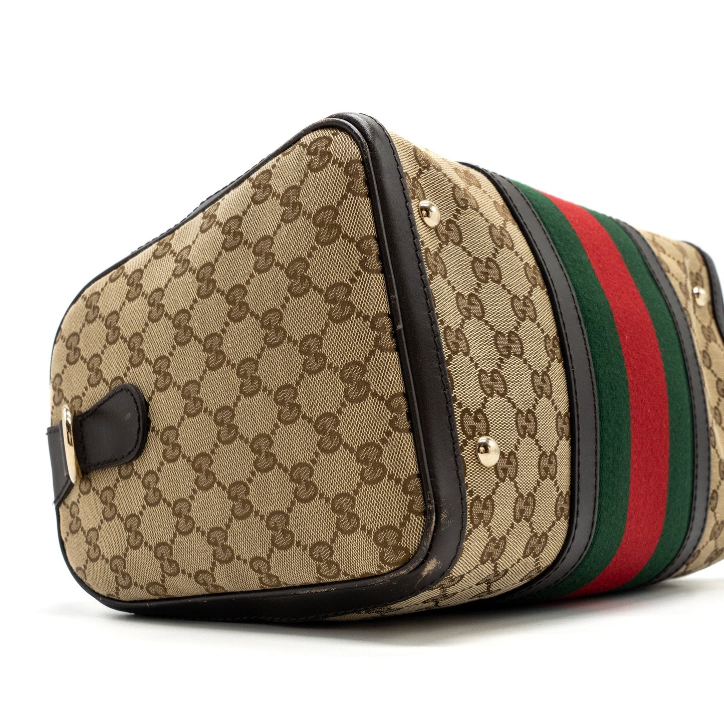 Gucci Boston Bag GG Supreme Canvas brown L