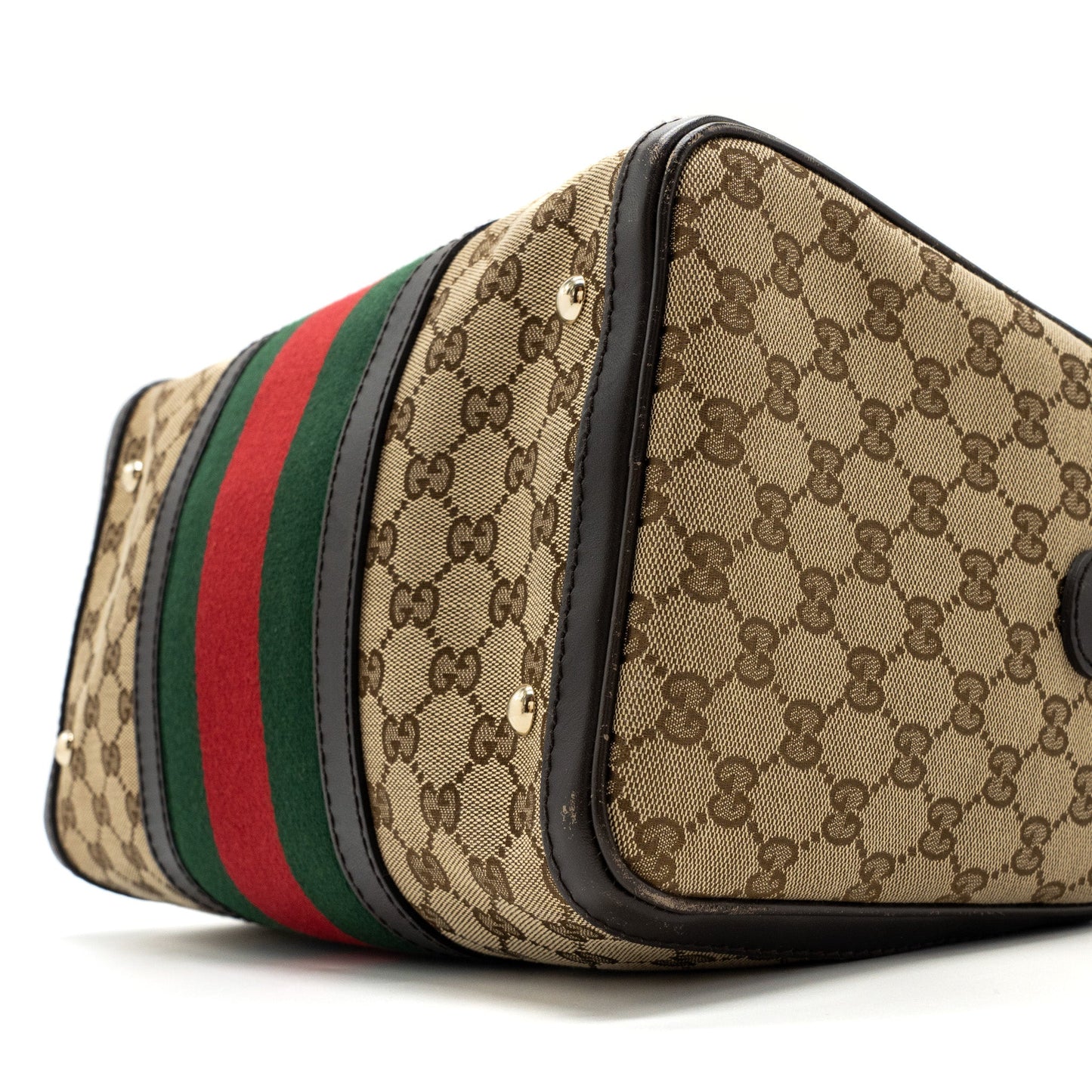 Gucci Boston Bag GG Supreme Canvas brown L