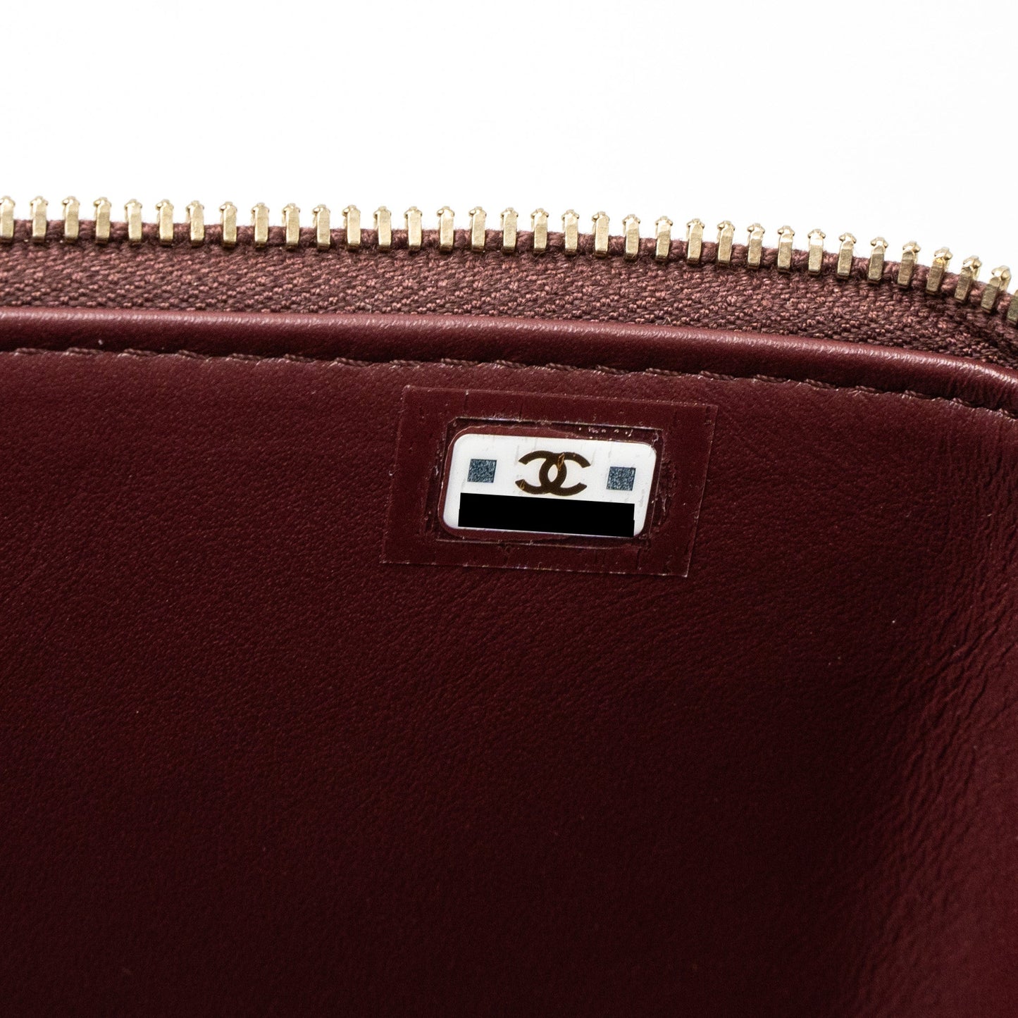Chanel Long Vanity With Gem Chain Lambskin Burgundy (Microchip)
