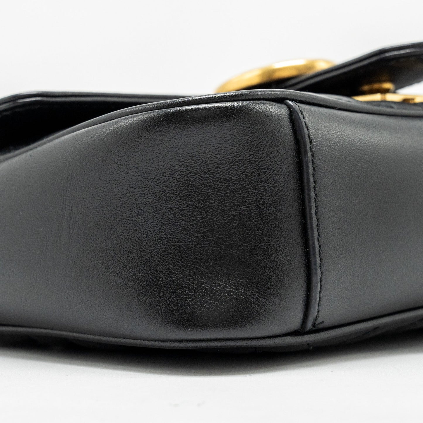 Gucci Mini GG Marmont Shoulder Bag Calfskin Black