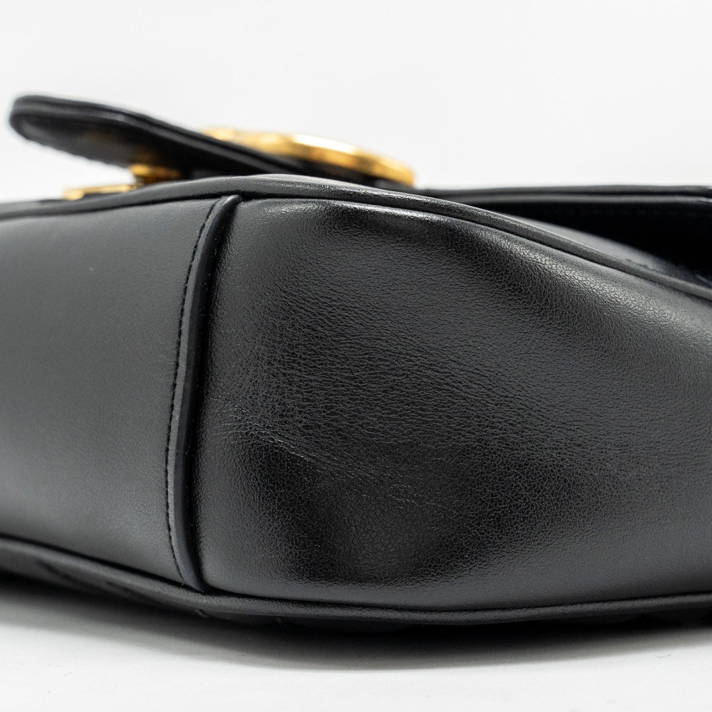 Gucci Mini GG Marmont Shoulder Bag Calfskin Black