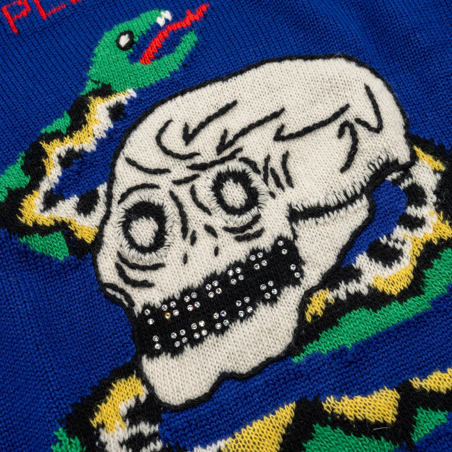 Gucci Size S Narcissus Poem Skull Sweater Wool/Cotton Purple/Multicolour