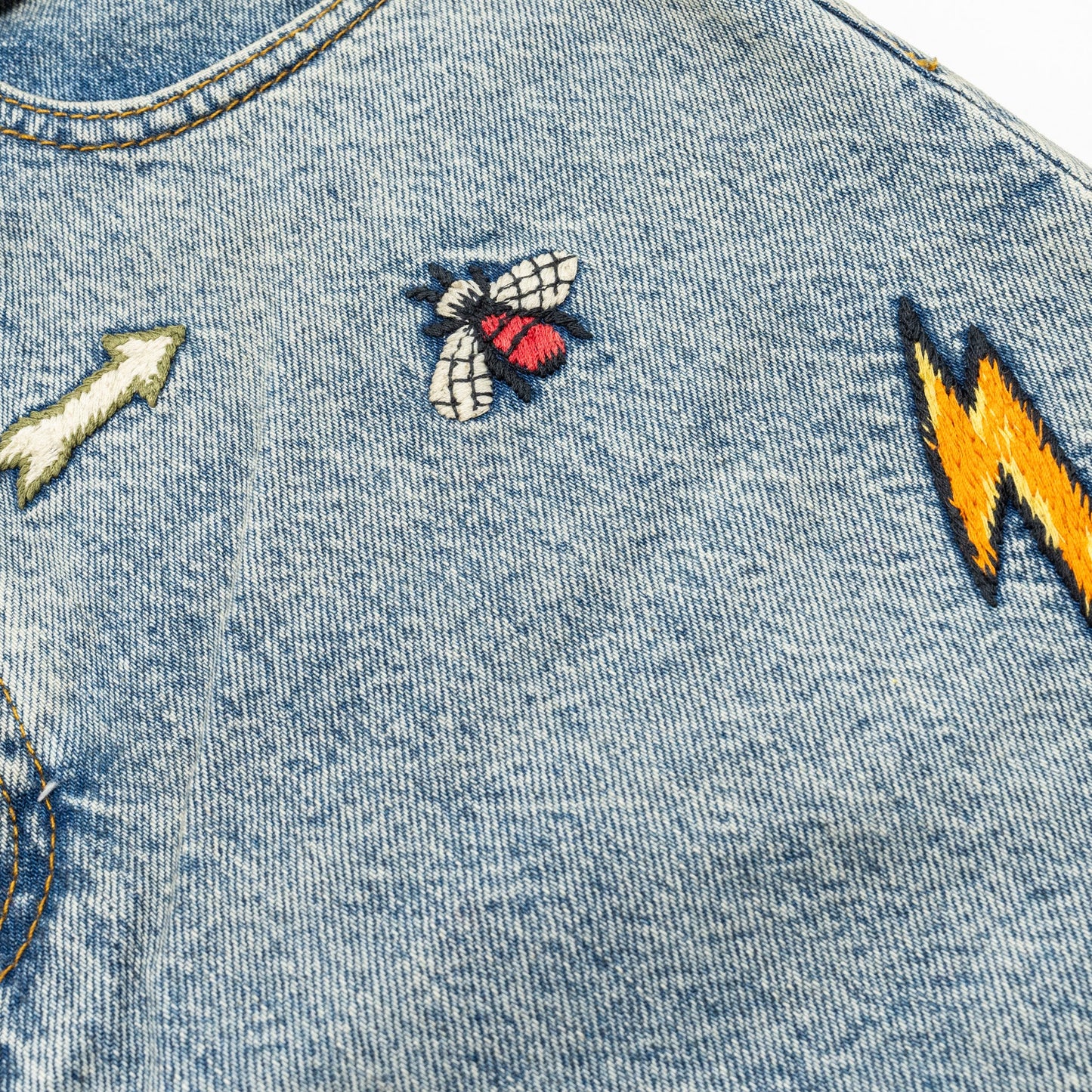 Gucci Size 26 Gucci Symbol Embroidered Denim Jeans Cotton Blue