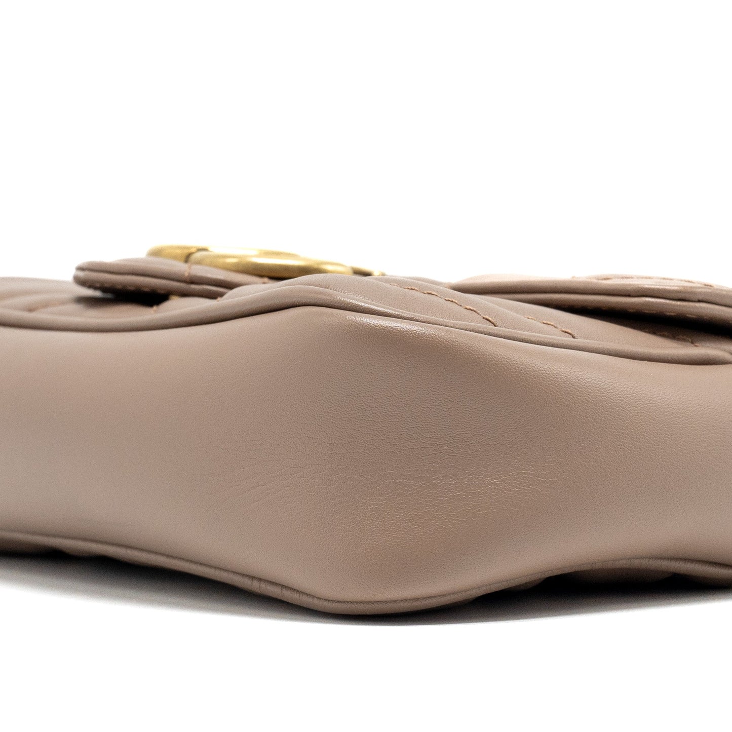 Gucci Super Mini GG Marmont Calfskin Beige