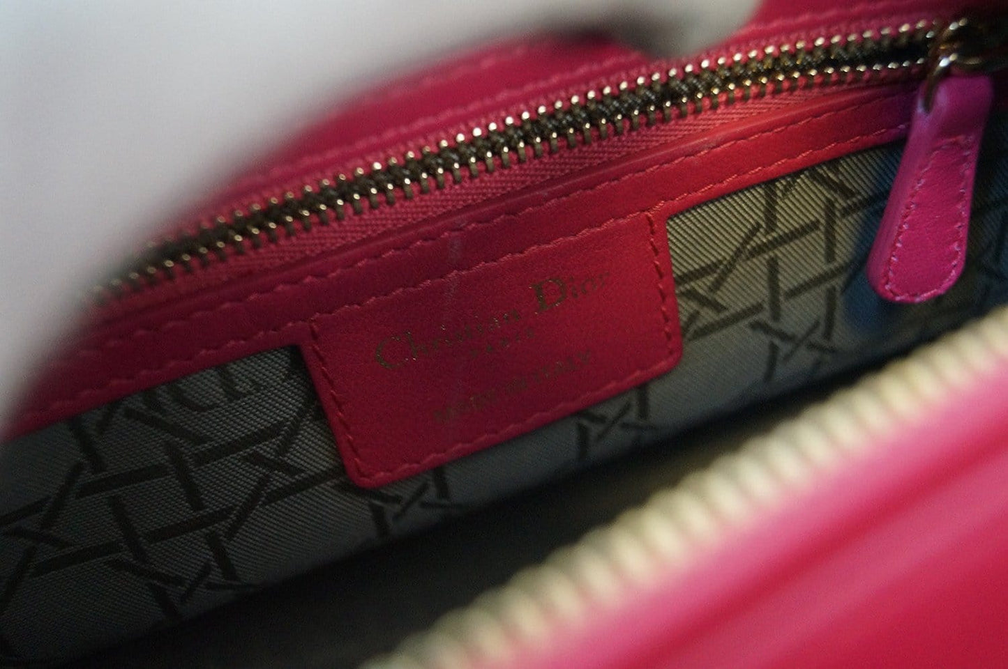 CHRISTIAN DIOR Bag - Cannage Pink Lambskin Lady Dior Bag