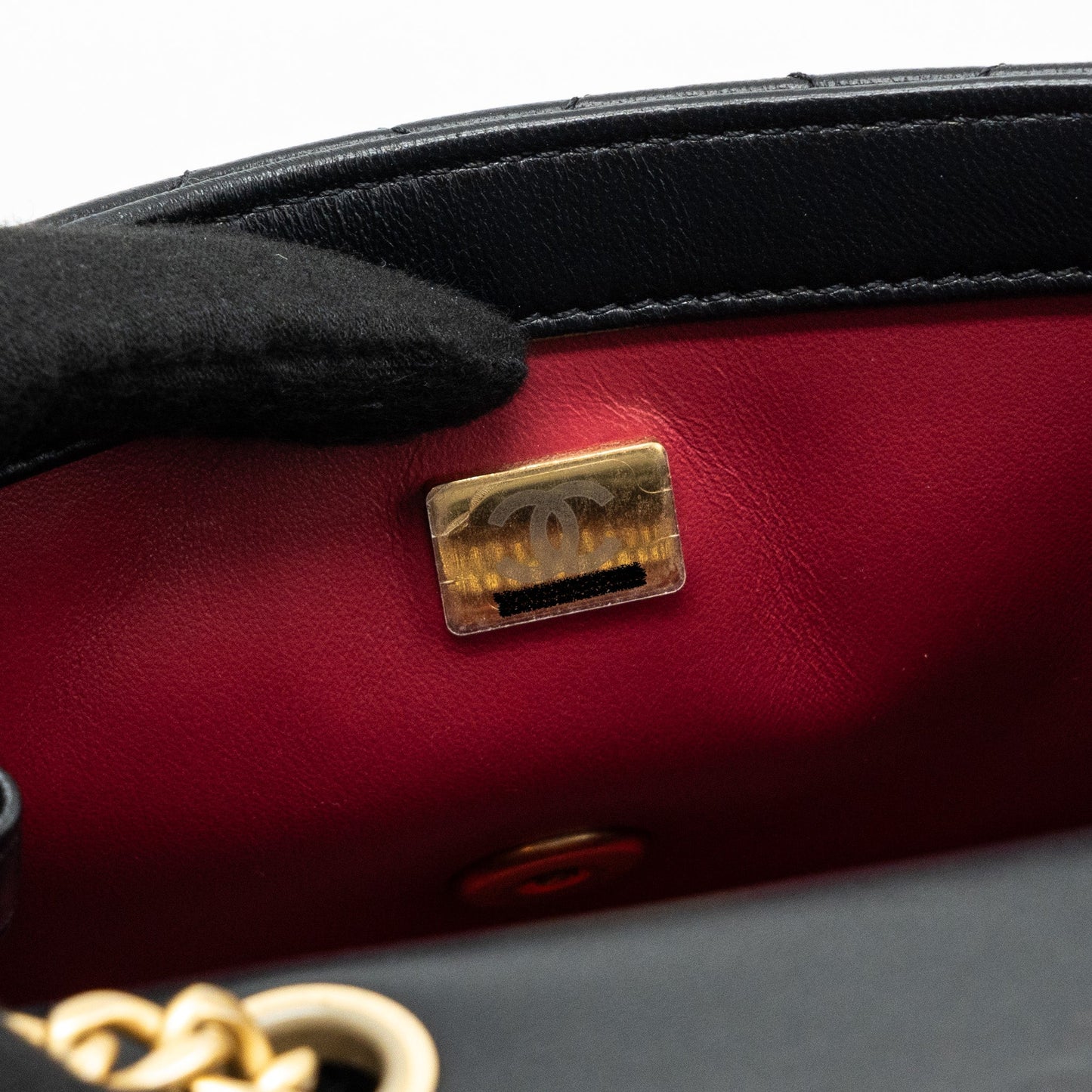 Chanel Camellia adjustable chain mini square flap bag lambskin black (microchip)