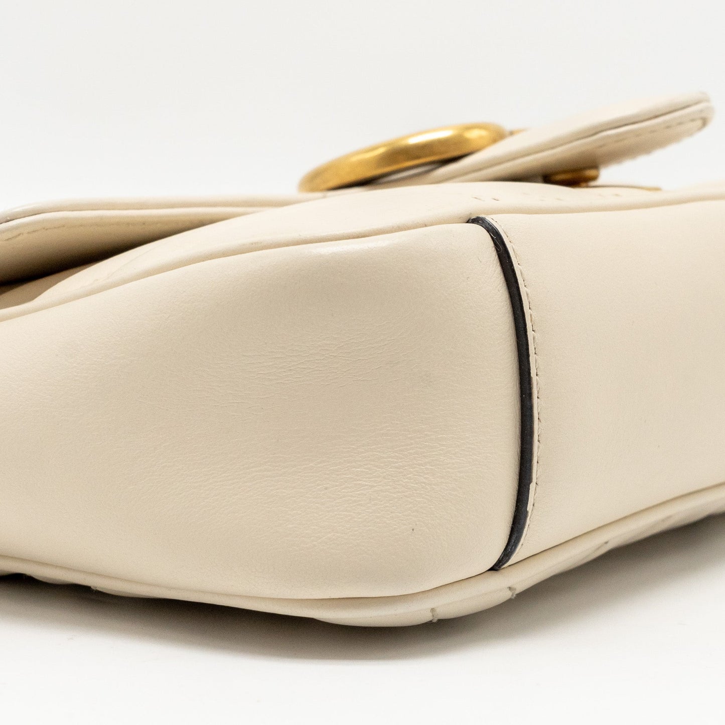 Gucci Mini GG Marmont Shoulder Bag Calfskin White