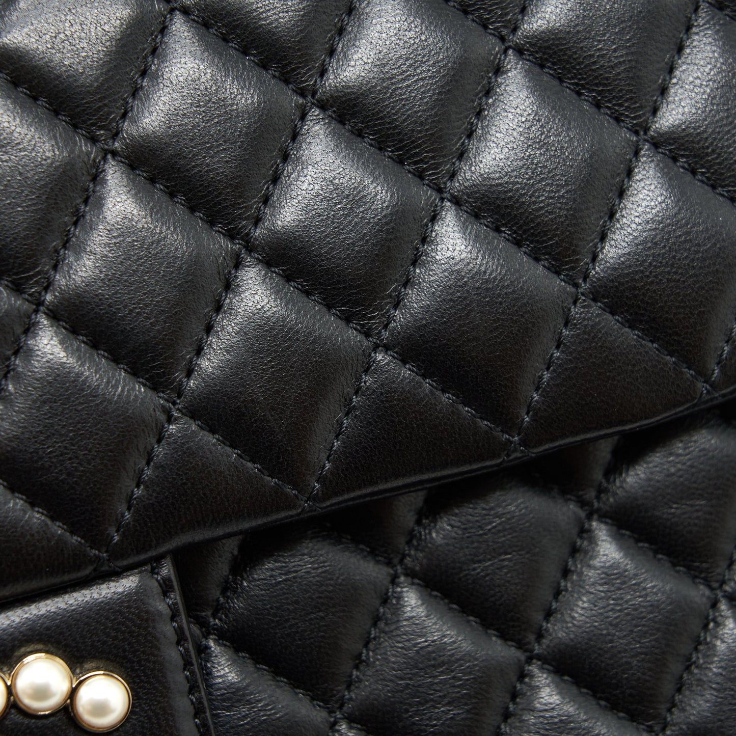 Chanel Westminster Pearl Shoulder Bag Lambskin Black