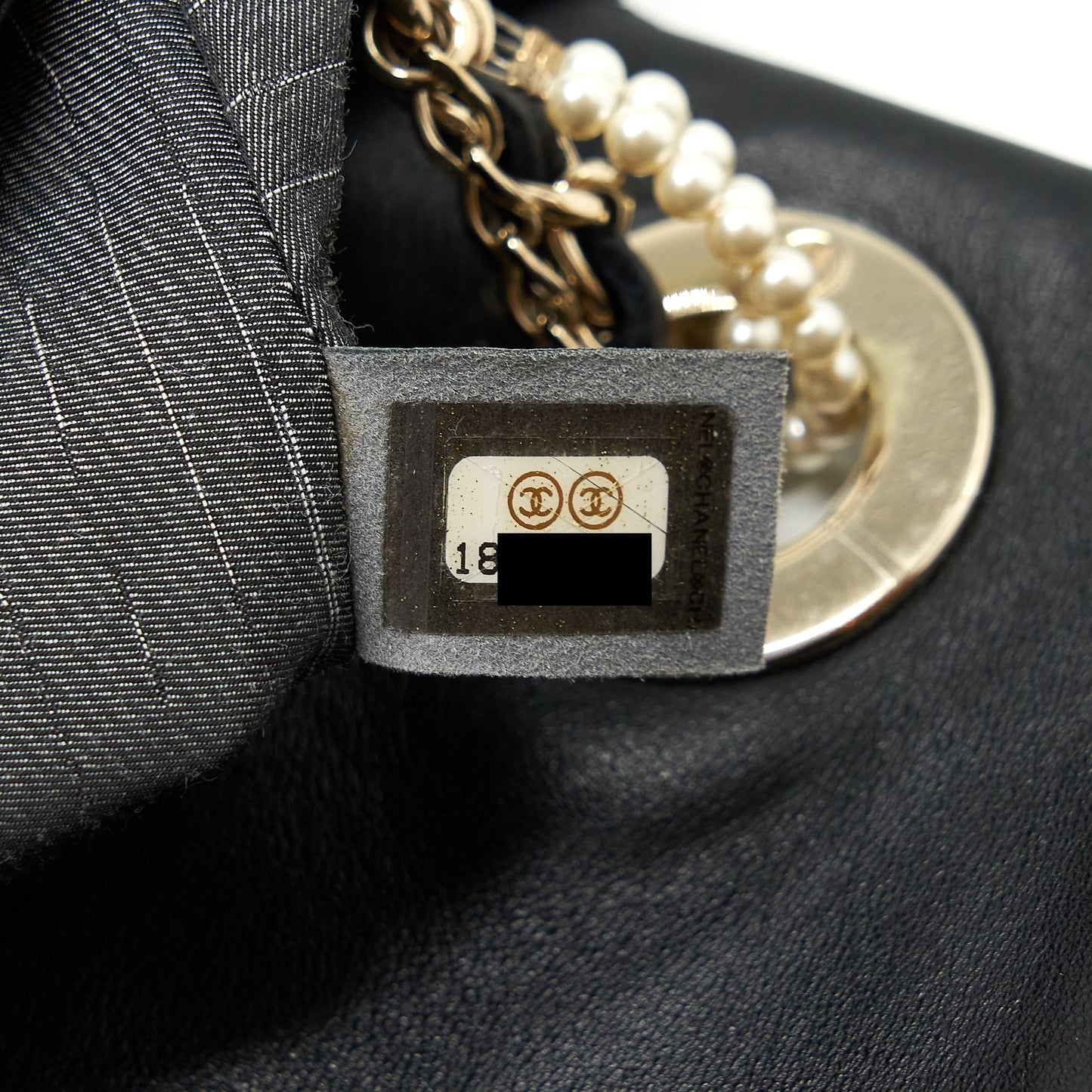 Chanel Westminster Pearl Shoulder Bag Lambskin Black
