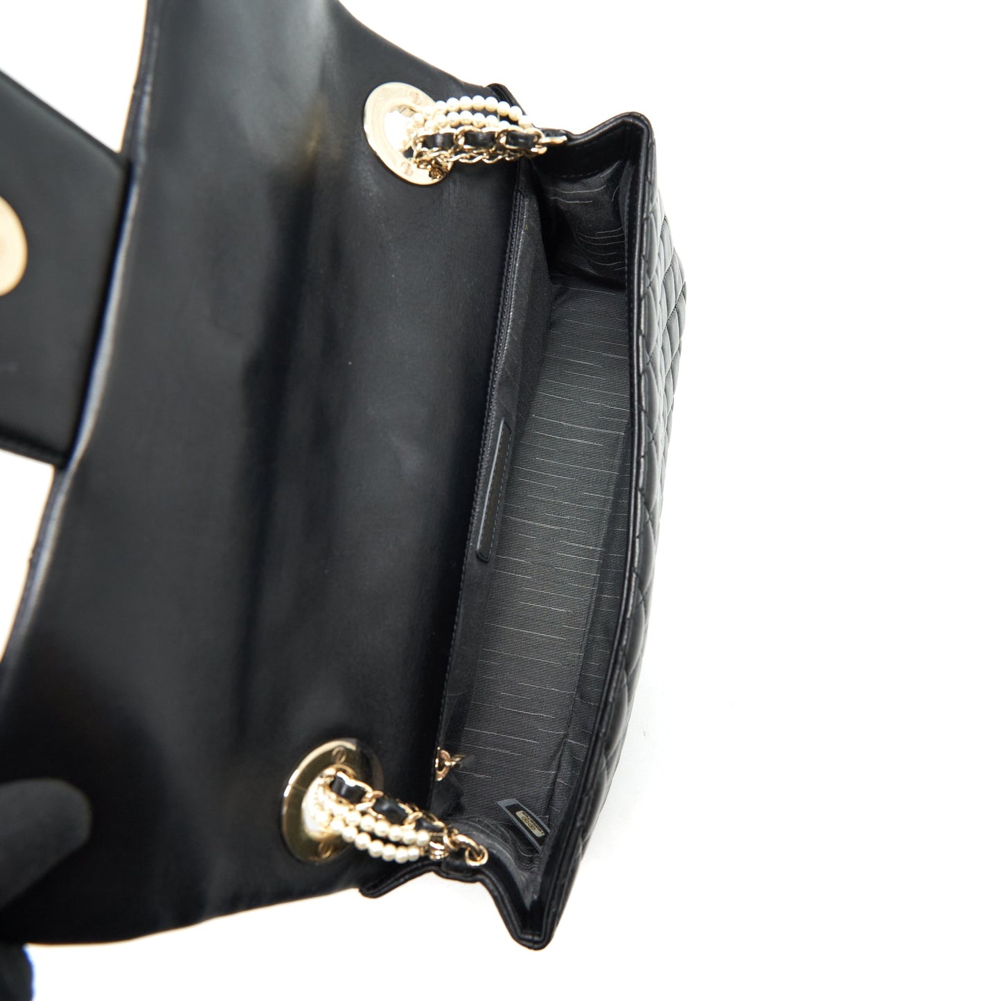 Chanel Westminster Pearl Shoulder Bag Lambskin Black