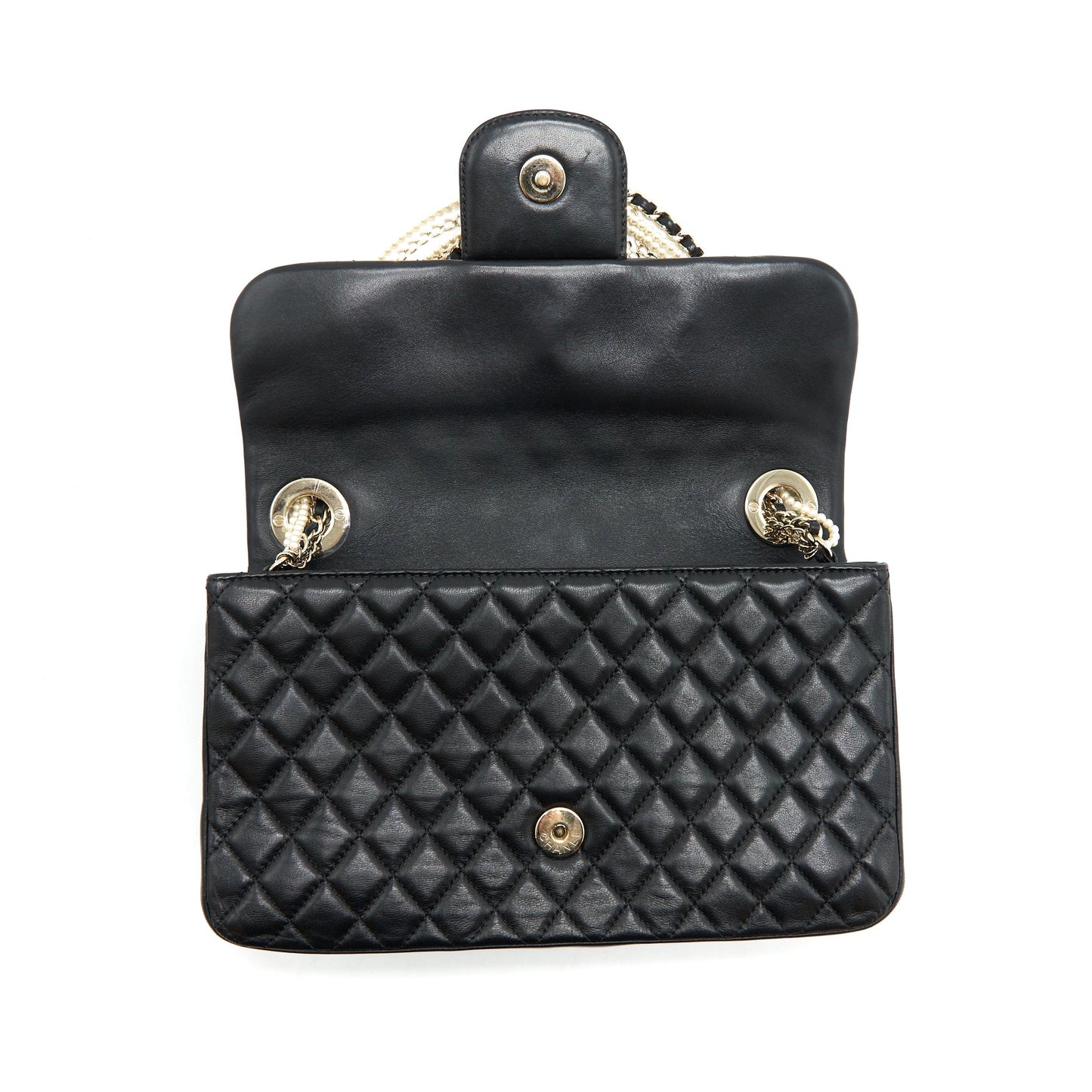 Chanel Westminster Pearl Shoulder Bag Lambskin Black