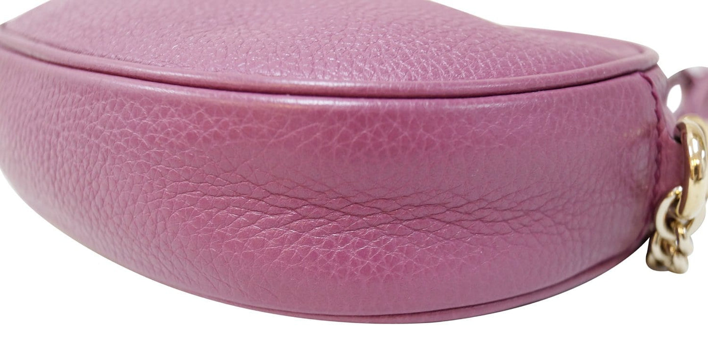 GUCCI Purple Leather Soho Disco Mini Chain Crossbody Bag
