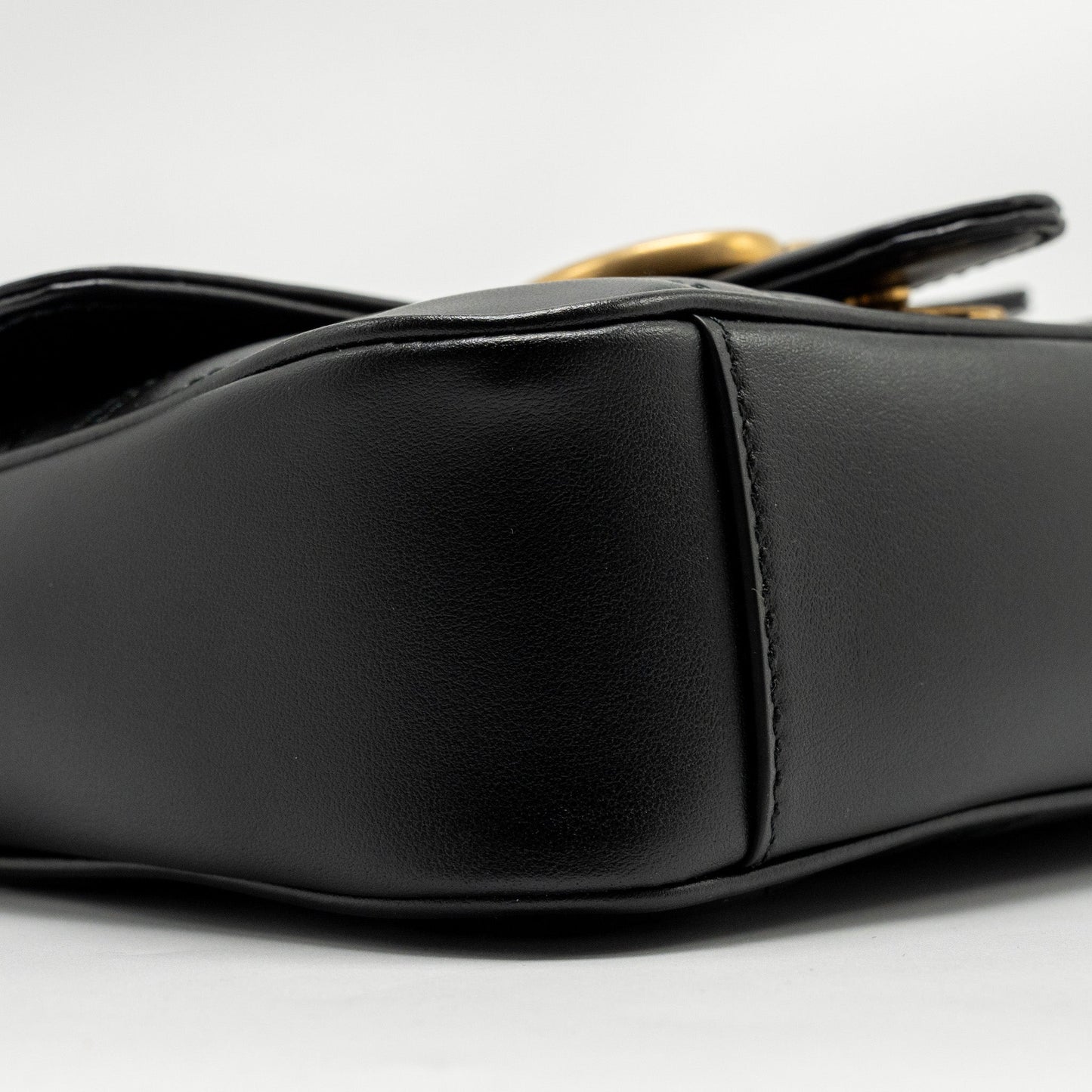 Gucci Mini GG Marmont Shoulder Bag Calfskin Black