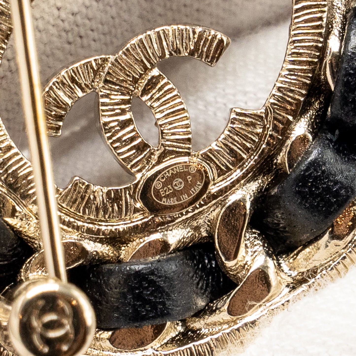 Chanel No.5 Leather Chain Crystal Brooch L