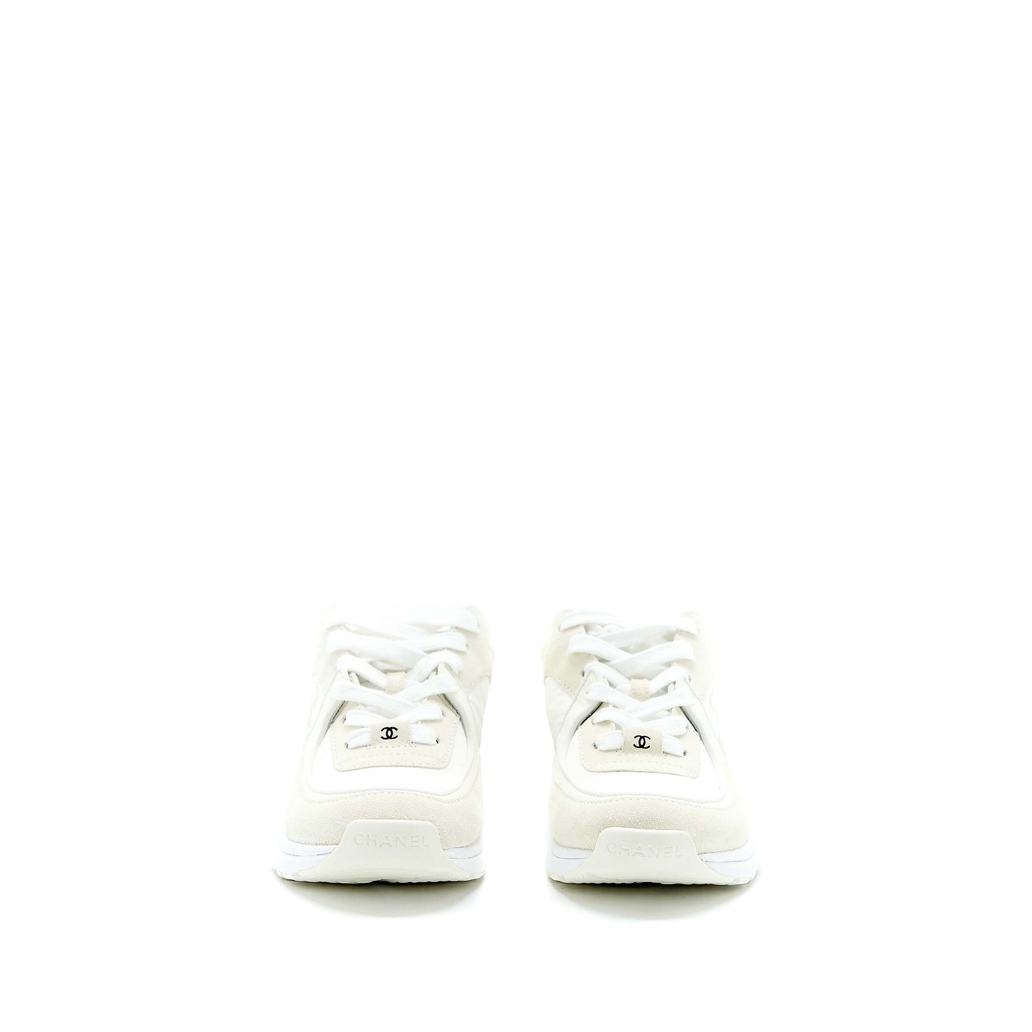 Chanel Size 37.5 22K CC Logo Sneaker White