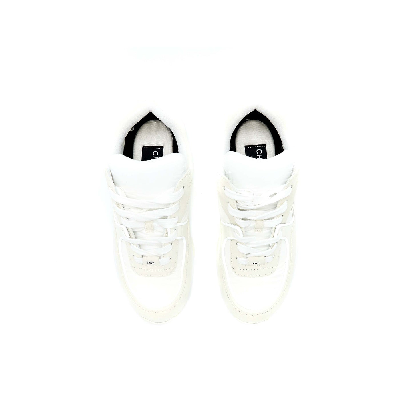 Chanel Size 37.5 22K CC Logo Sneaker White