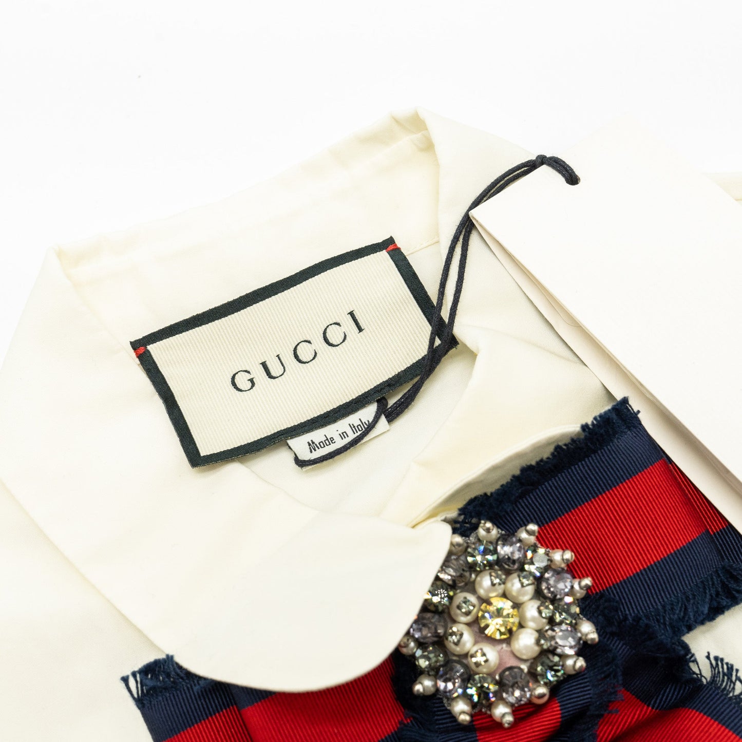 Gucci size 40 cotton poplin shirt / top white/ multicolor