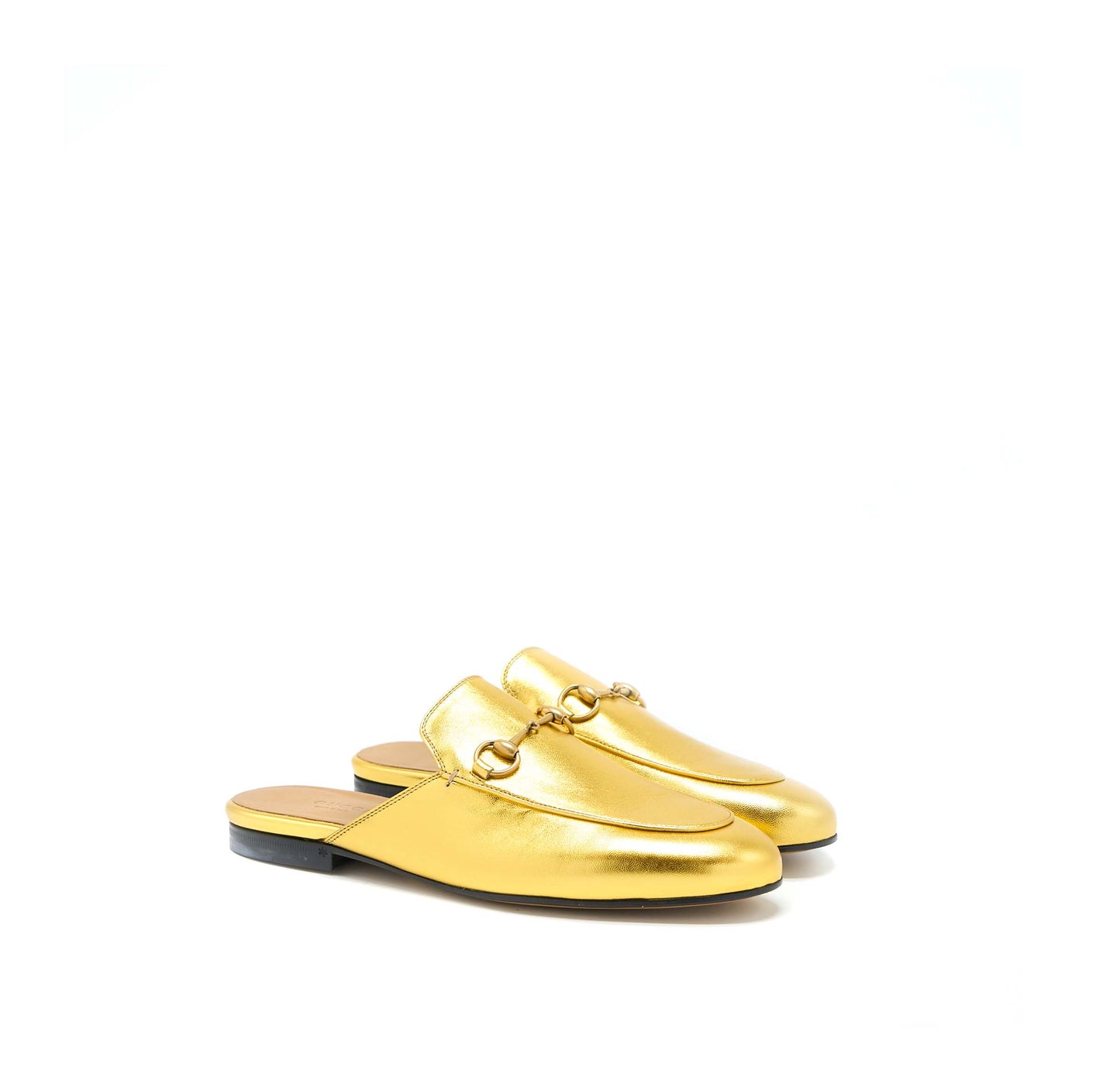 Gucci Size 38 Princetown Slipper Gold With