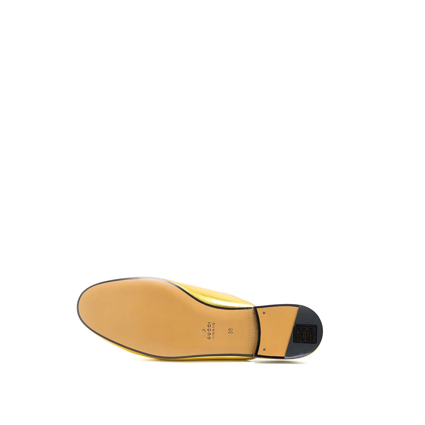 Gucci Size 38 Princetown Slipper Gold With